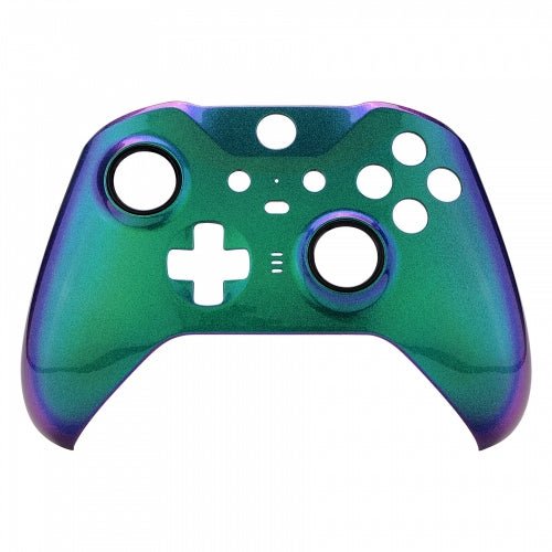 Front housing shell kit for Xbox One Elite controller model 1797 replacement - Chameleon Green & Purple | ZedLabz