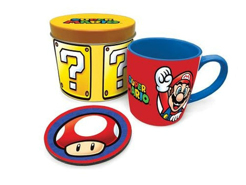 Super Mario Lets a Go two tone Mug & Coaster in Gift Tin officially licensed | Pyramid