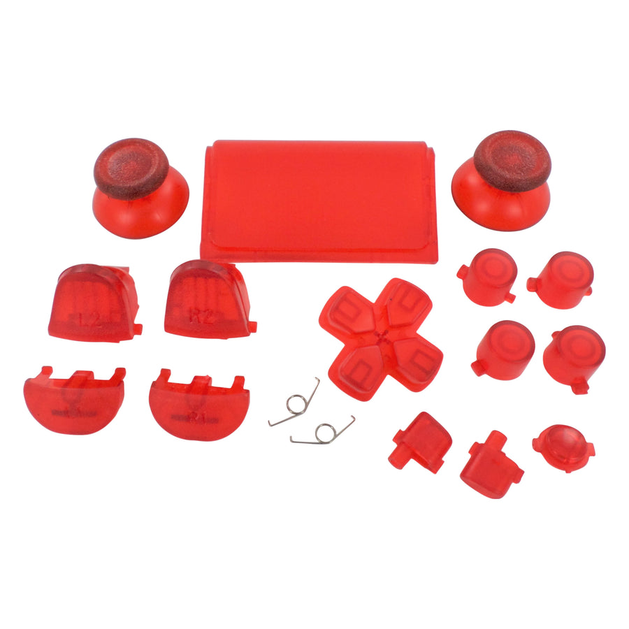 Replacement Button Set For Sony PS4 Pro JDS-040 Controllers - Clear Red | ZedLabz