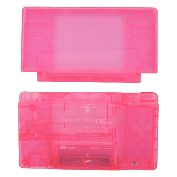 Full housing shell for Nintendo DS Lite console complete casing repair kit replacement - Clear Pink | ZedLabz