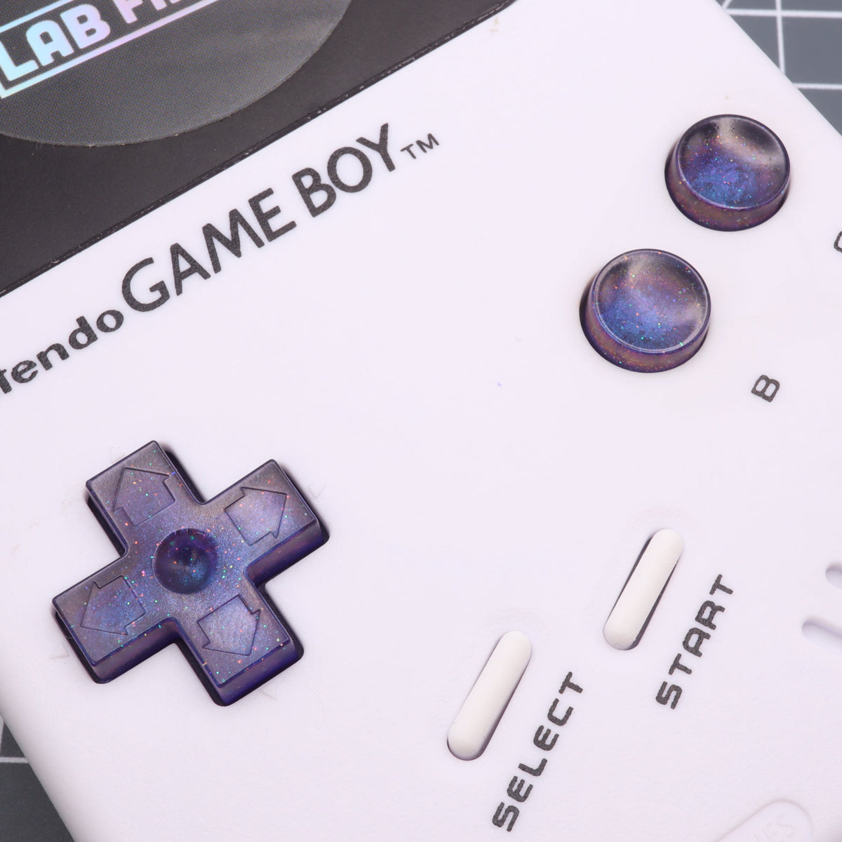 Hand cast custom resin buttons for Nintendo NES controller NES-004 (also fits Game Boy DMG-01) - Cosmic Purple | Lab Fifteen Co