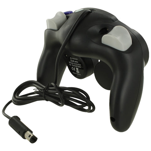 Wired controller for Nintendo GameCube GC vibration gamepad with turbo function - Black | ZedLabz