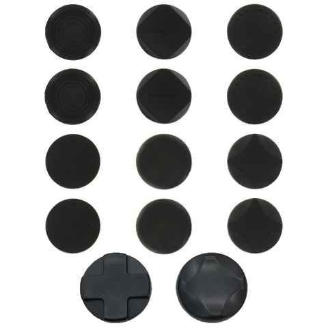 Silicone thumb grips & D-pad rockers for Sony PS Vita 1000 & 2000 Slim - 14 in 1 pack black | ZedLabz
