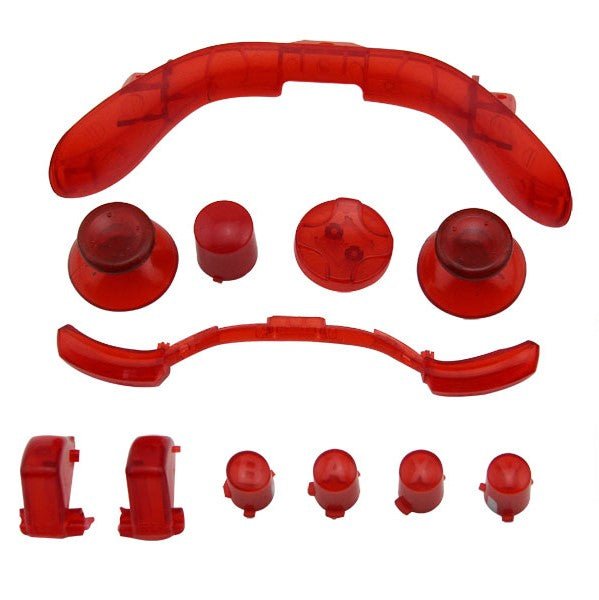 Button set for Xbox 360 Microsoft controller full button & trigger replacement - Clear Red | ZedLabz
