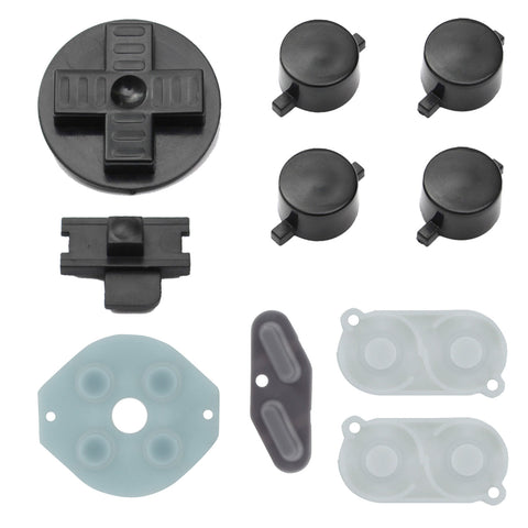 ZedLabz conductive silicone rubber contacts & plastic button DIY mod kit for Game Boy Zero DMG Retro Pi - black
