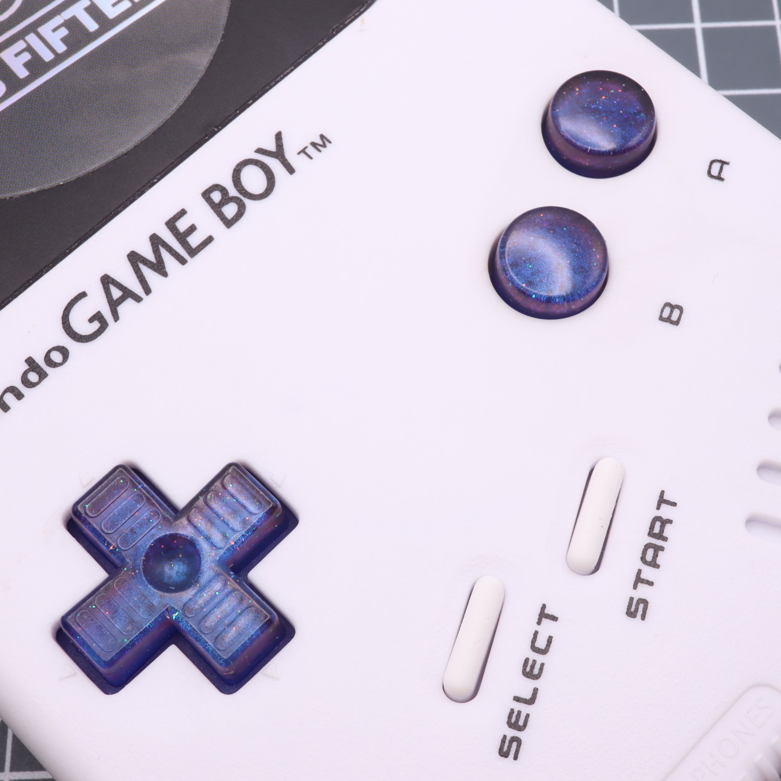 Hand cast resin buttons for Nintendo Game Boy Original DMG-01 (Game Boy Classic) - Cosmic blue | Lab Fifteen Co