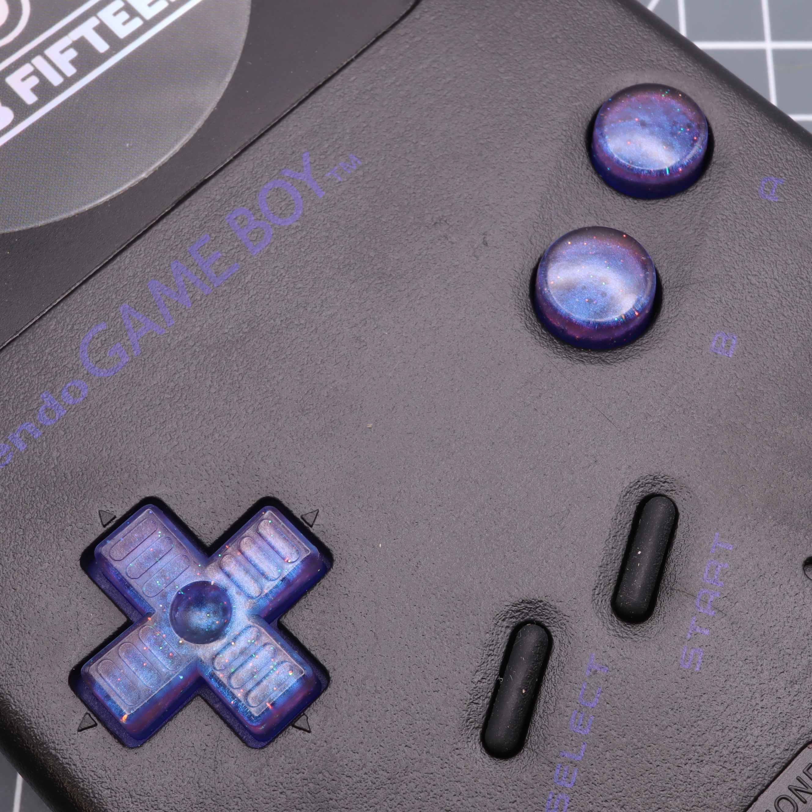 Hand cast resin buttons for Nintendo Game Boy Original DMG-01 (Game Boy Classic) - Cosmic blue | Lab Fifteen Co