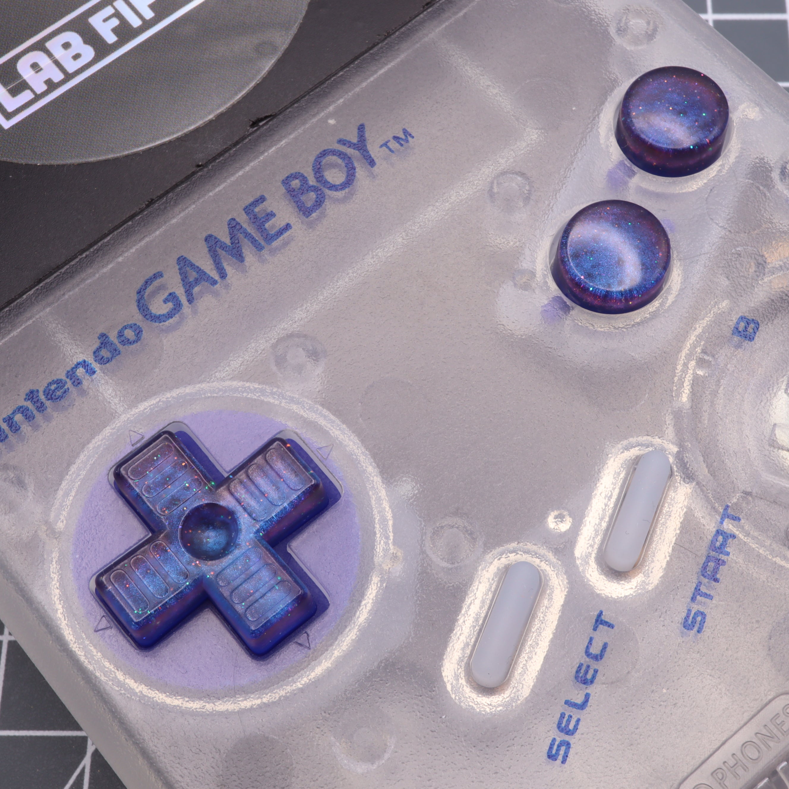 Hand cast resin buttons for Nintendo Game Boy Original DMG-01 (Game Boy Classic) - Cosmic blue | Lab Fifteen Co