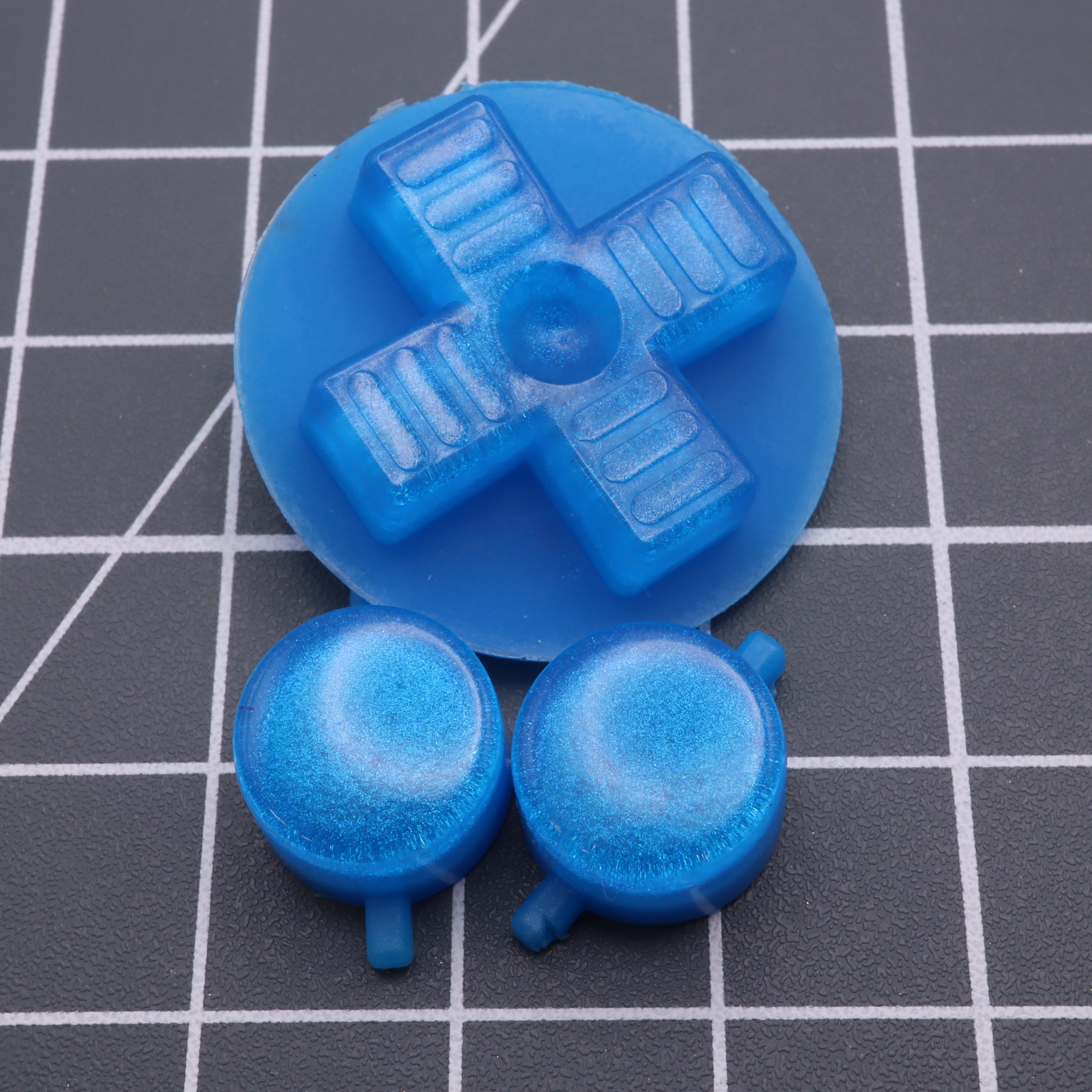 Hand cast resin buttons for Nintendo Game Boy Original DMG-01 (Game Boy Classic) - Blueberry candy | Lab Fifteen Co