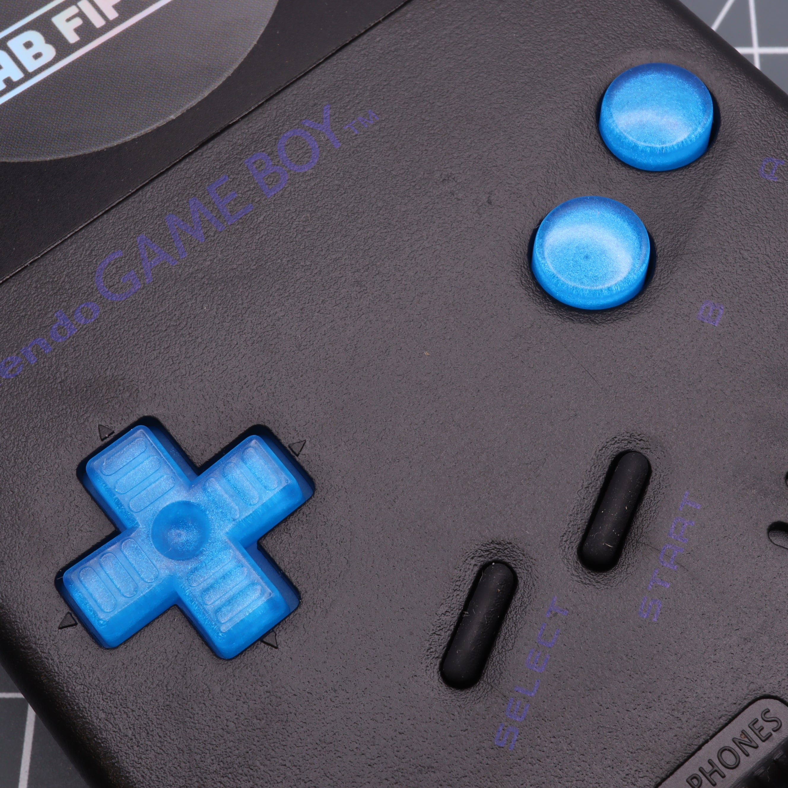 Hand cast resin buttons for Nintendo Game Boy Original DMG-01 (Game Boy Classic) - Blueberry candy | Lab Fifteen Co