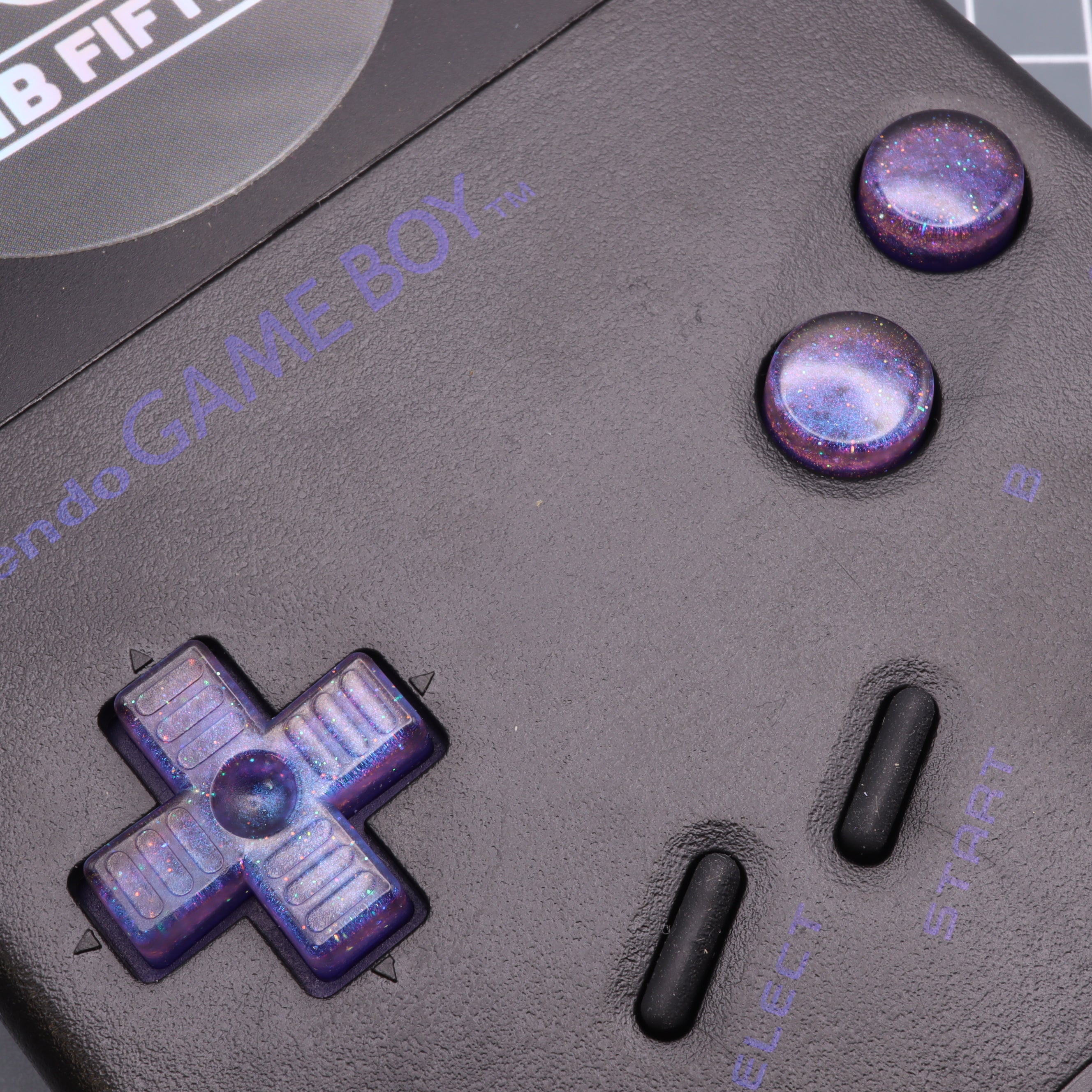 Hand cast resin buttons for Nintendo Game Boy Original DMG-01 (Game Boy Classic) - Cosmic purple | Lab Fifteen Co