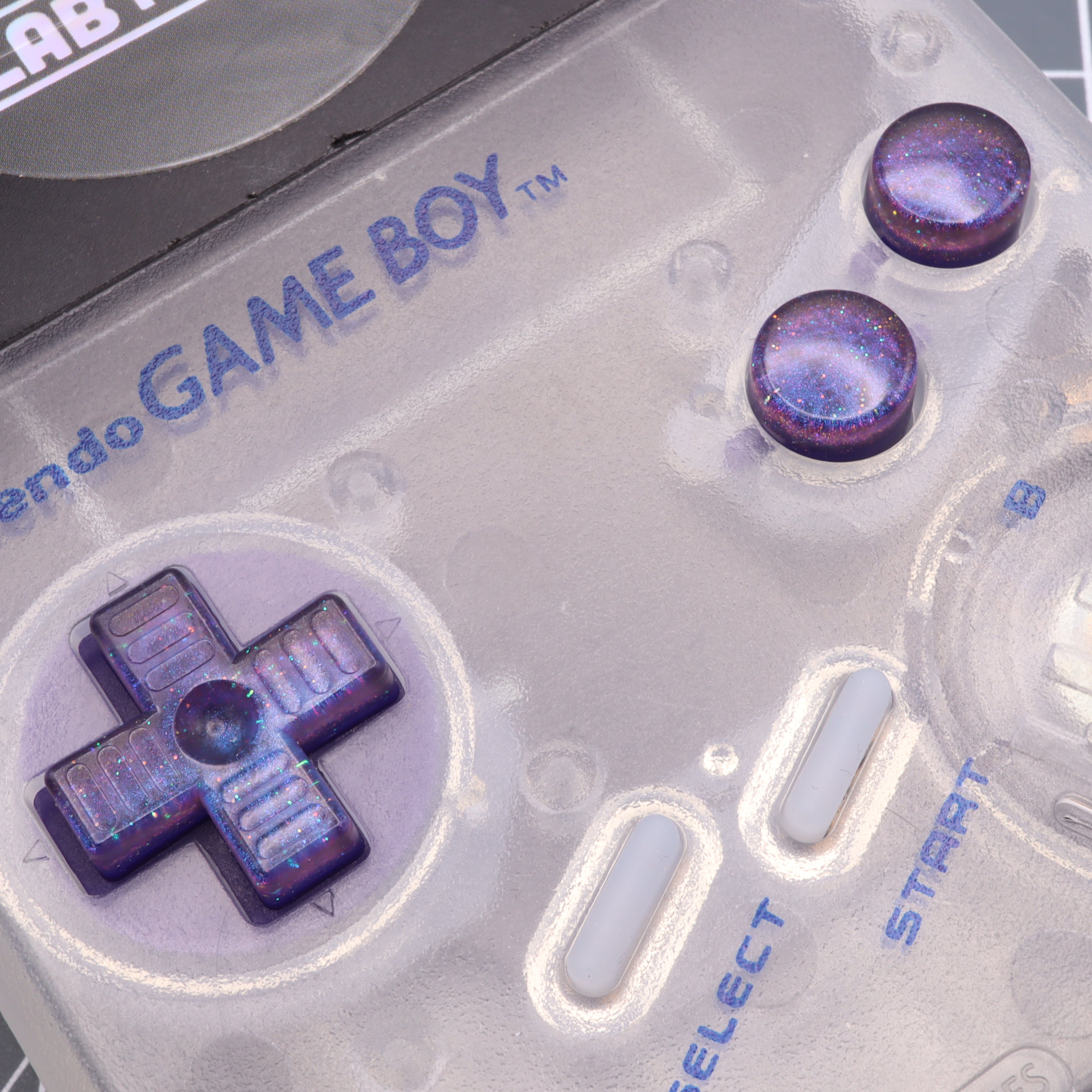 Hand cast resin buttons for Nintendo Game Boy Original DMG-01 (Game Boy Classic) - Cosmic purple | Lab Fifteen Co