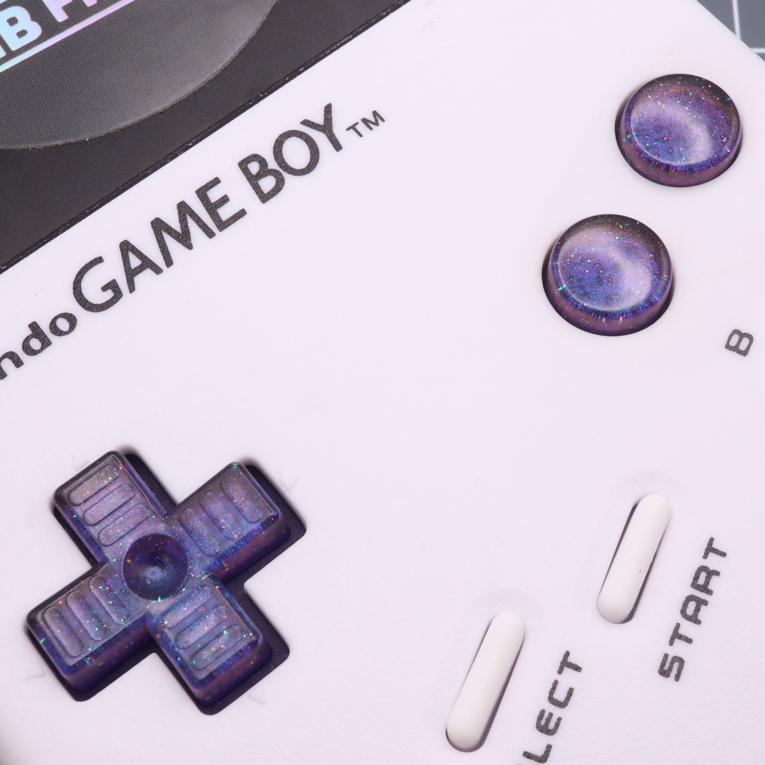 Hand cast resin buttons for Nintendo Game Boy Original DMG-01 (Game Boy Classic) - Cosmic purple | Lab Fifteen Co