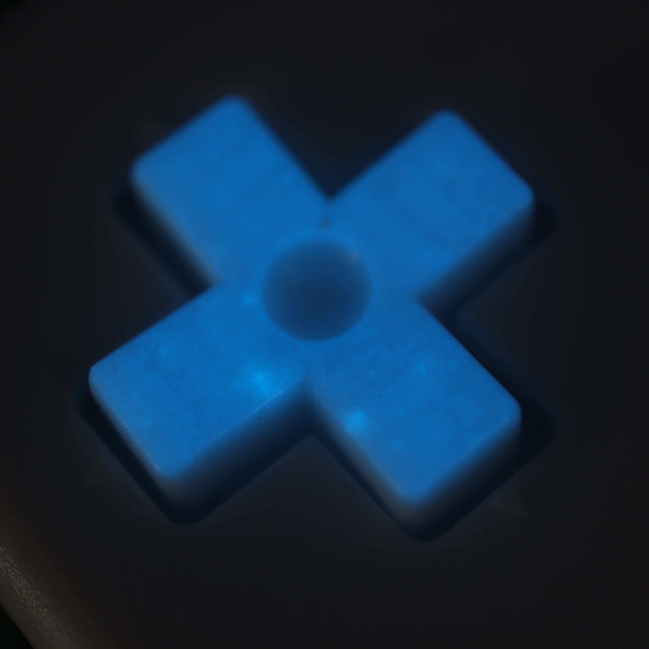 Hand cast resin buttons for Nintendo Game Boy Original DMG-01 (Game Boy Classic) - Glow in the dark blue | Lab Fifteen Co
