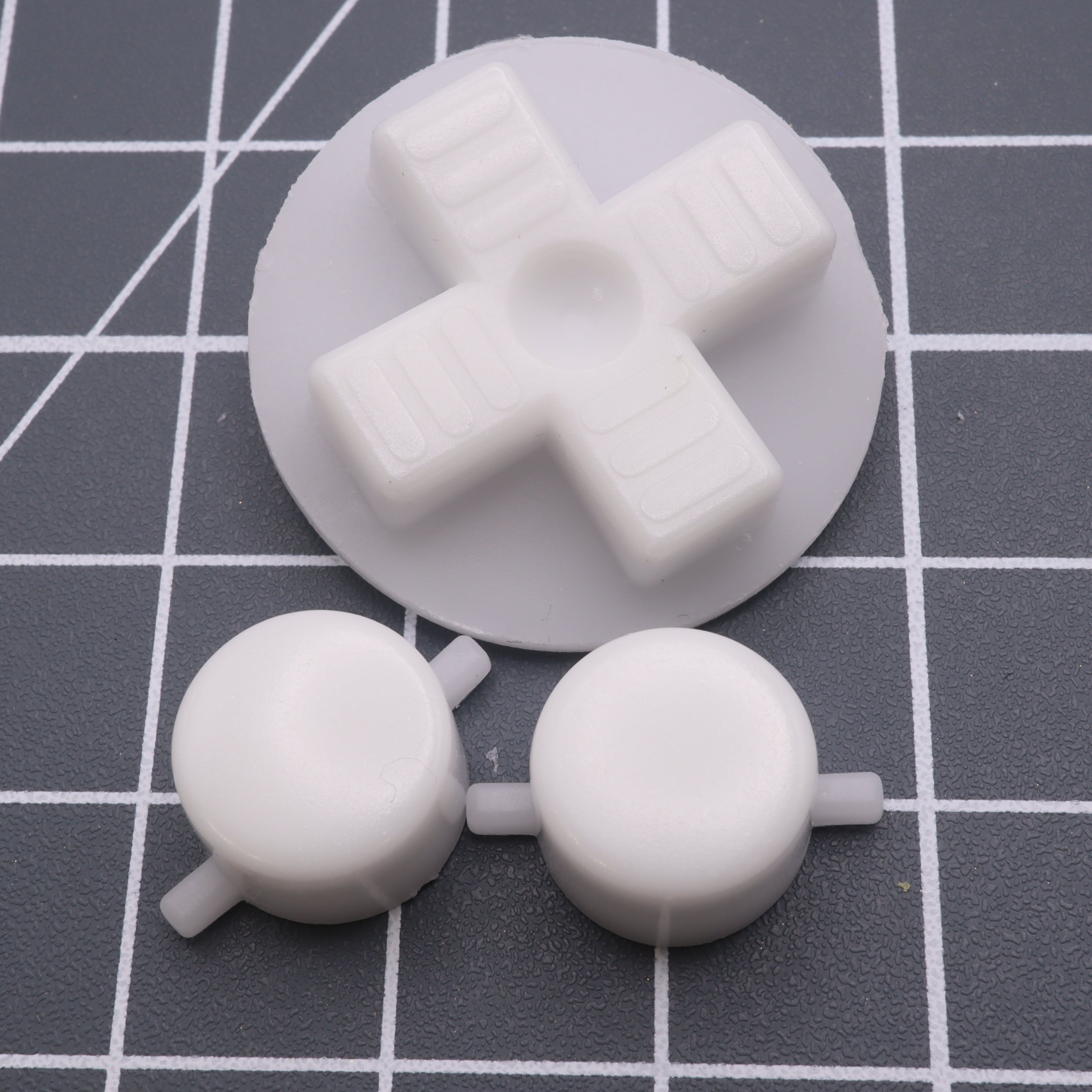 Hand cast resin buttons for Nintendo Game Boy Original DMG-01 (Game Boy Classic) - Glow in the dark blue | Lab Fifteen Co