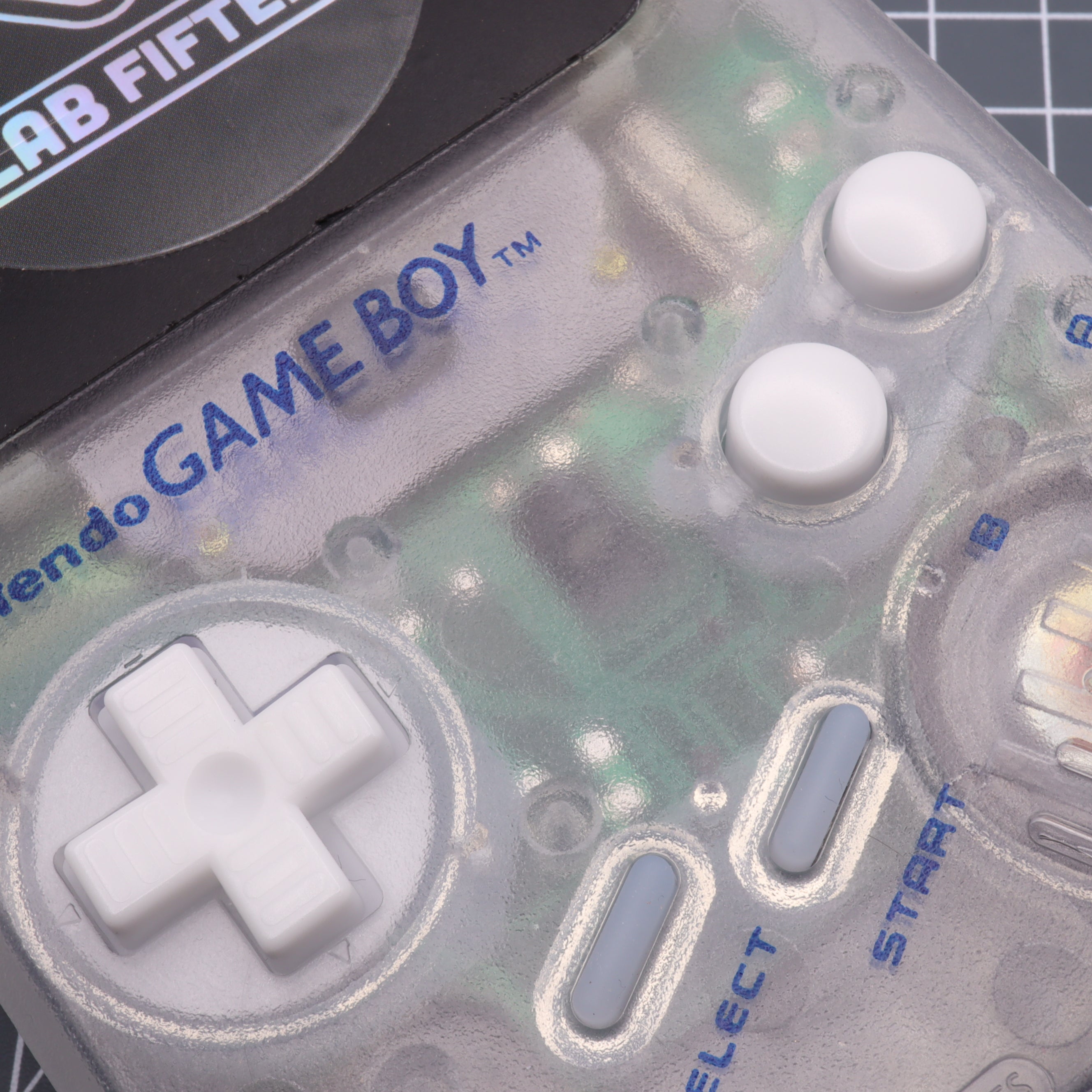 Hand cast resin buttons for Nintendo Game Boy Original DMG-01 (Game Boy Classic) - Glow in the dark blue | Lab Fifteen Co