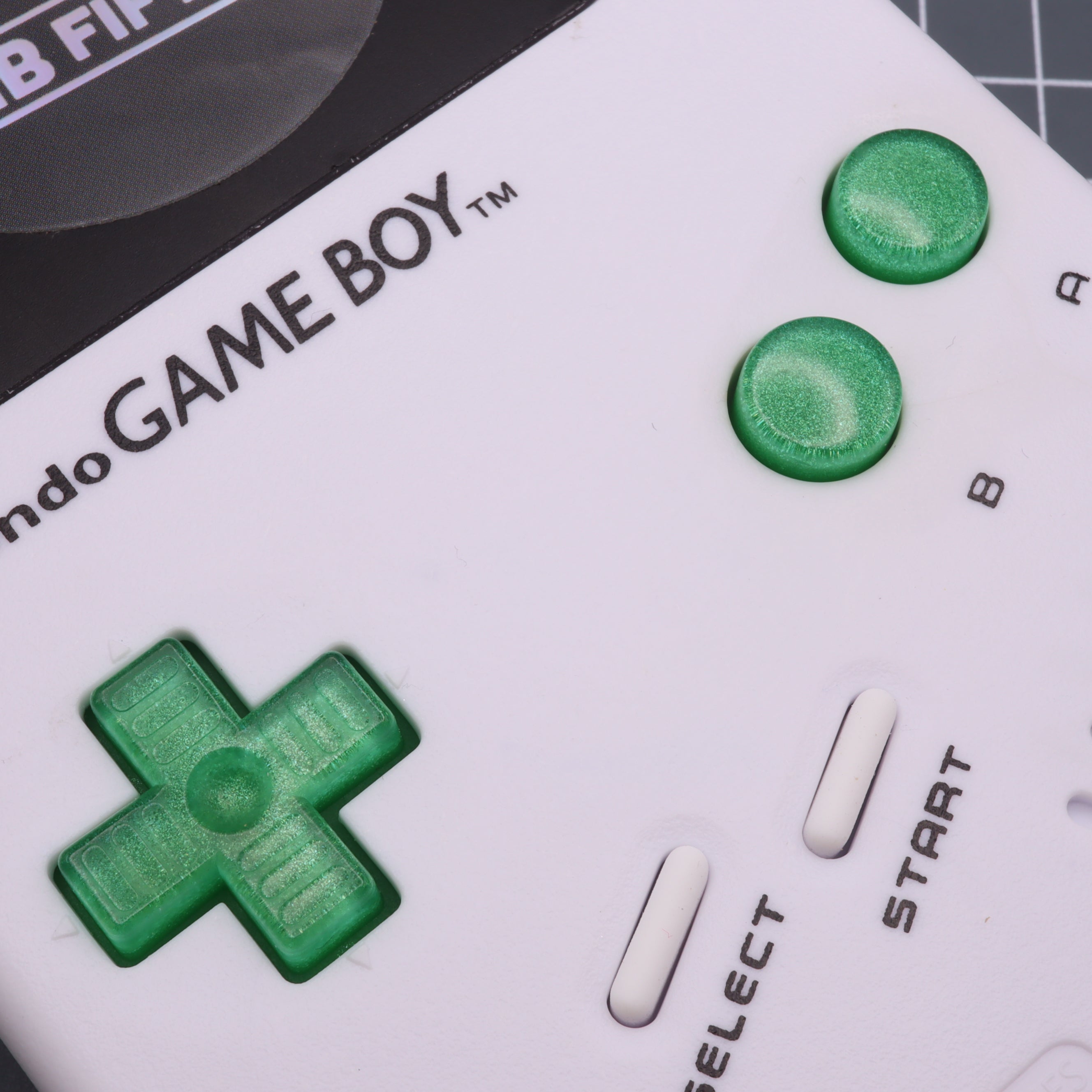 Hand cast resin buttons for Nintendo Game Boy Original DMG-01 (Game Boy Classic) - Lime candy | Lab Fifteen Co