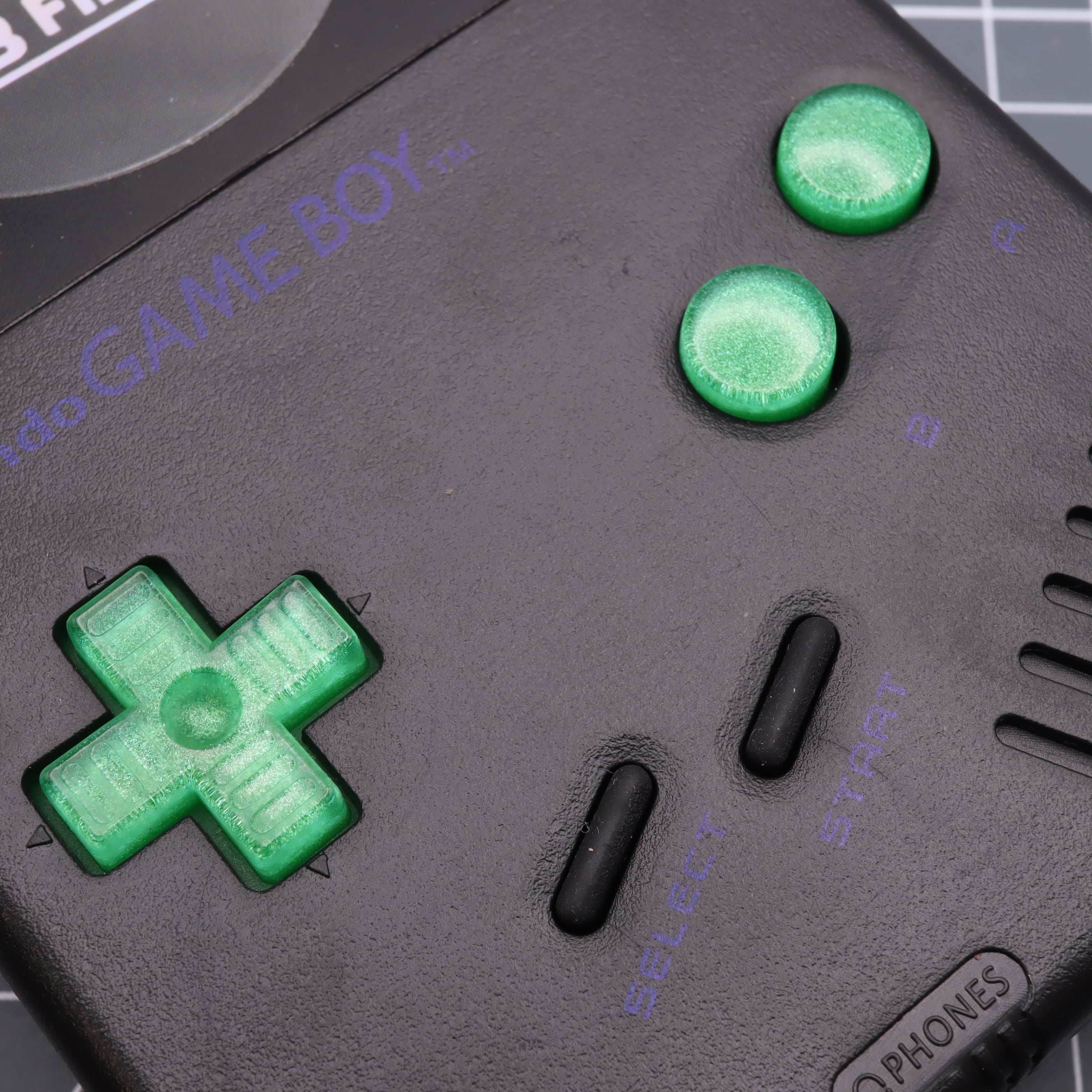 Hand cast resin buttons for Nintendo Game Boy Original DMG-01 (Game Boy Classic) - Lime candy | Lab Fifteen Co