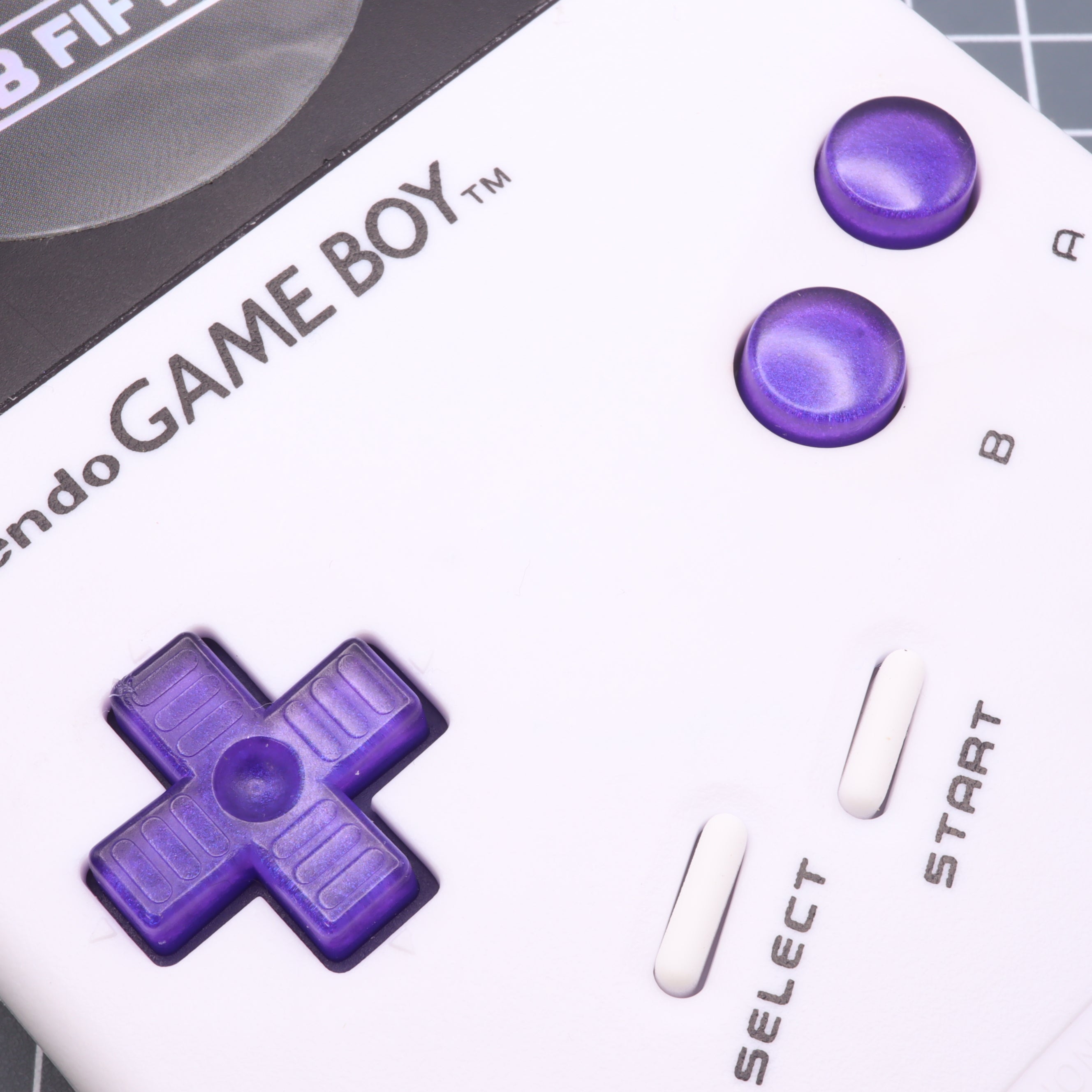 Hand cast resin buttons for Nintendo Game Boy Original DMG-01 (Game Boy Classic) - Grape candy | Lab Fifteen Co