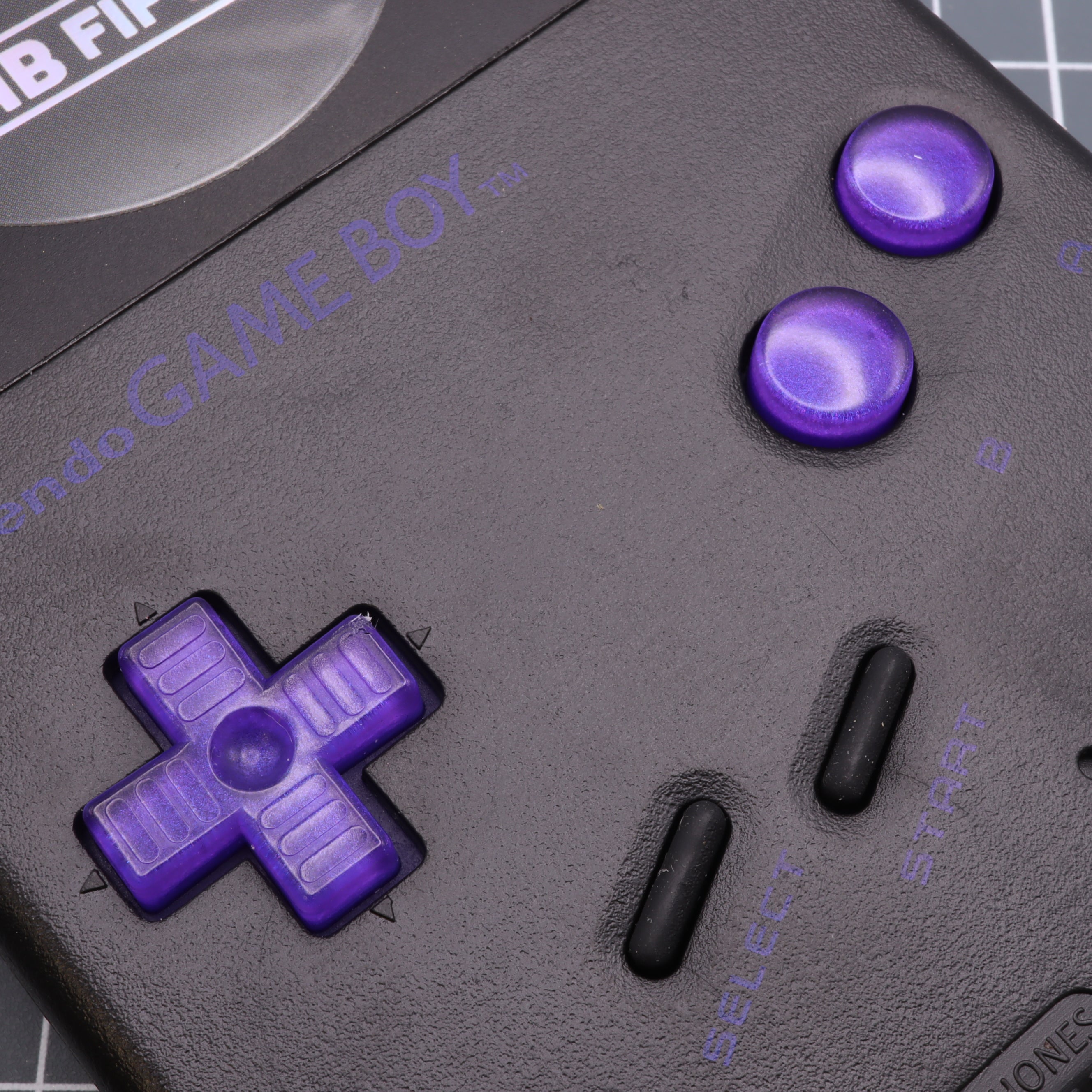 Hand cast resin buttons for Nintendo Game Boy Original DMG-01 (Game Boy Classic) - Grape candy | Lab Fifteen Co
