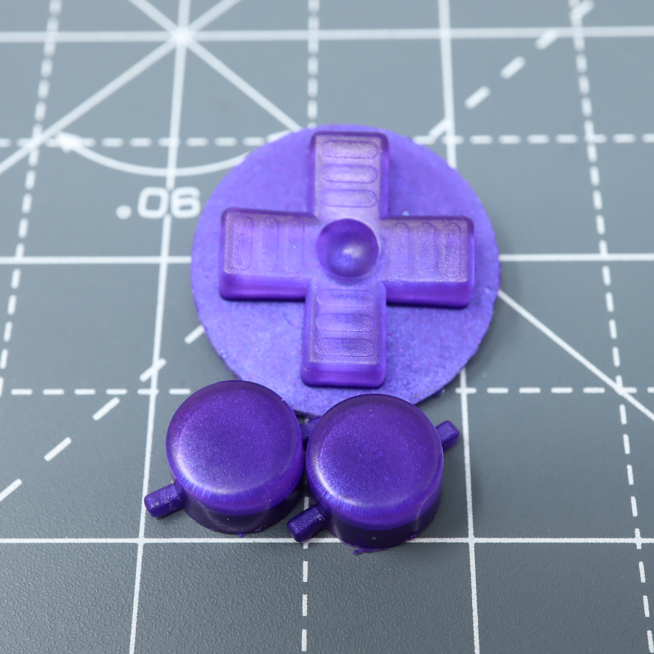 Hand cast resin buttons for Nintendo Game Boy Original DMG-01 (Game Boy Classic) - Grape candy | Lab Fifteen Co