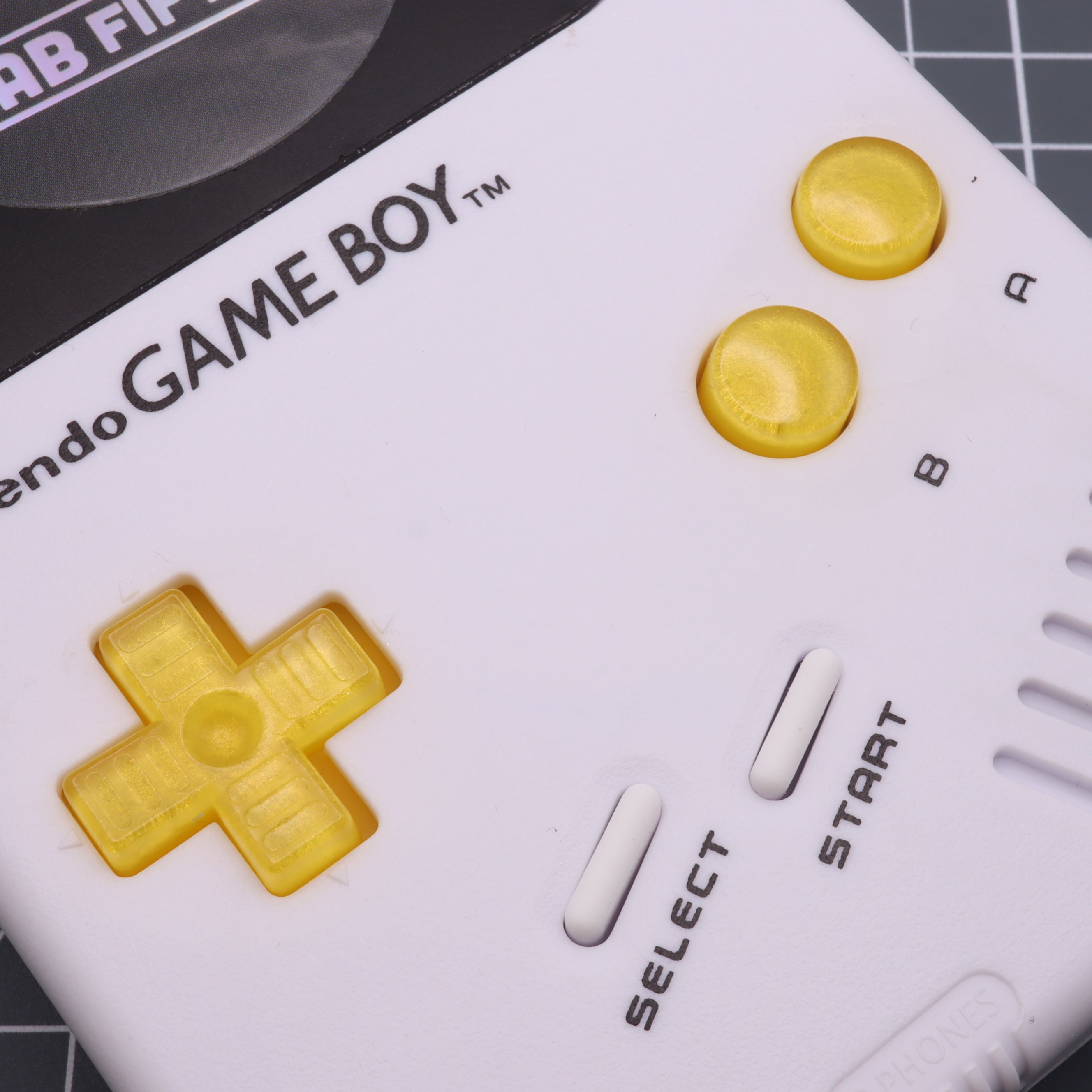 Hand cast resin buttons for Nintendo Game Boy Original DMG-01 (Game Boy Classic) - Lemon candy | Lab Fifteen Co