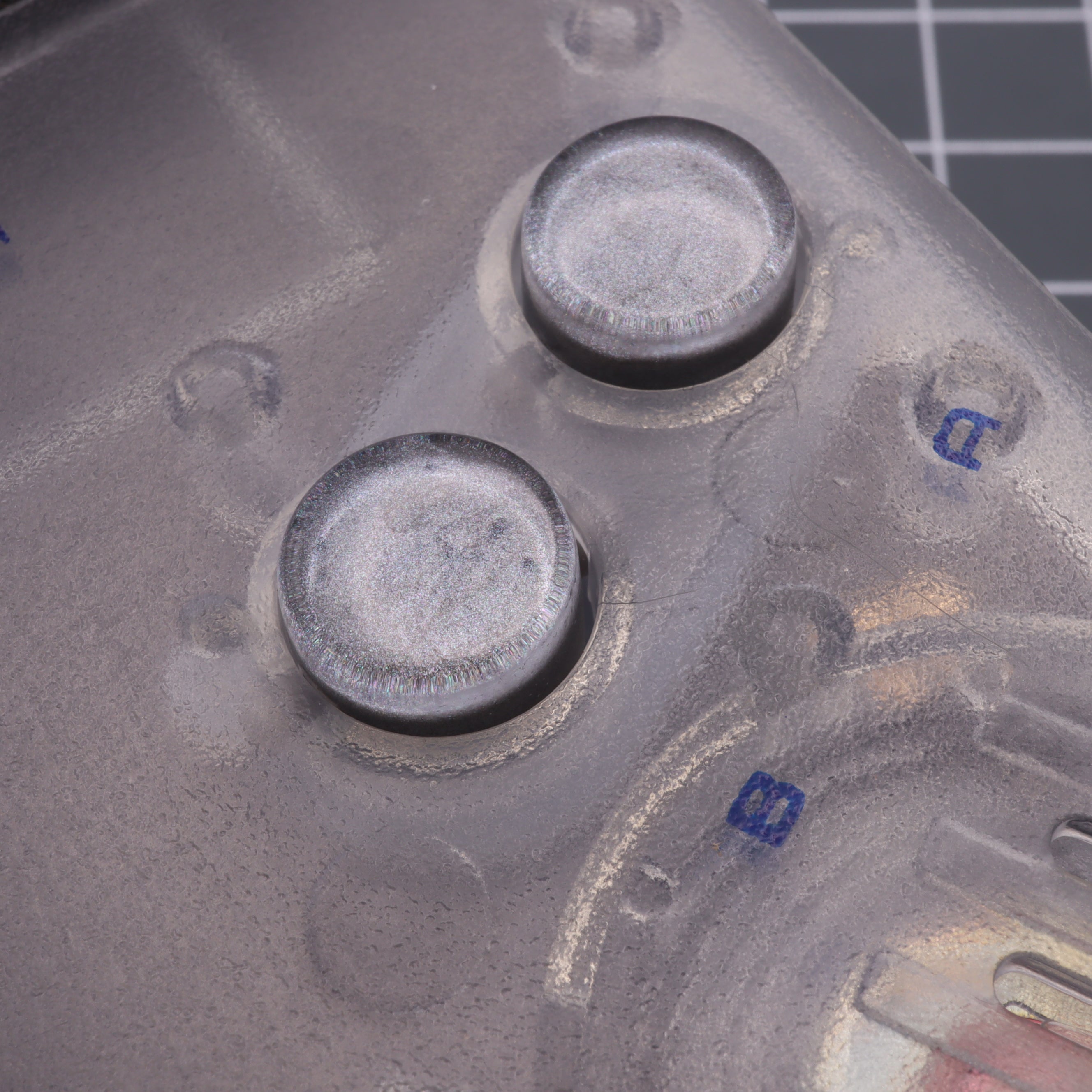 Hand cast resin buttons for Nintendo Game Boy Original DMG-01 (Game Boy Classic) - Metallic silver | Lab Fifteen Co