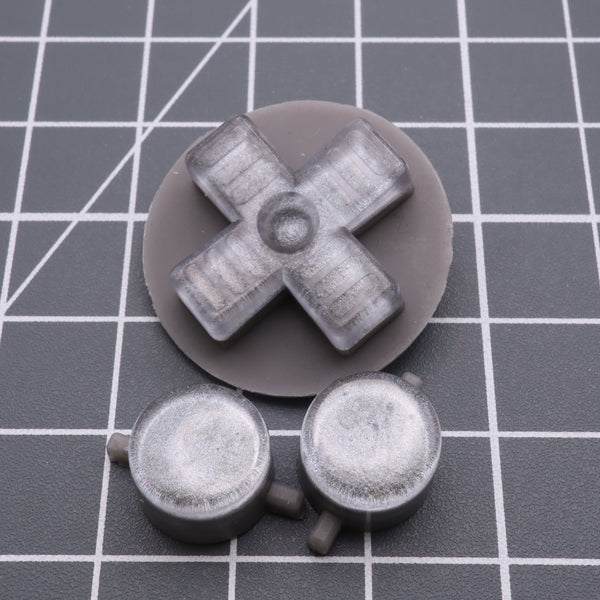 Hand cast resin buttons for Nintendo Game Boy Original DMG-01 (Game Boy Classic) - Metallic silver | Lab Fifteen Co