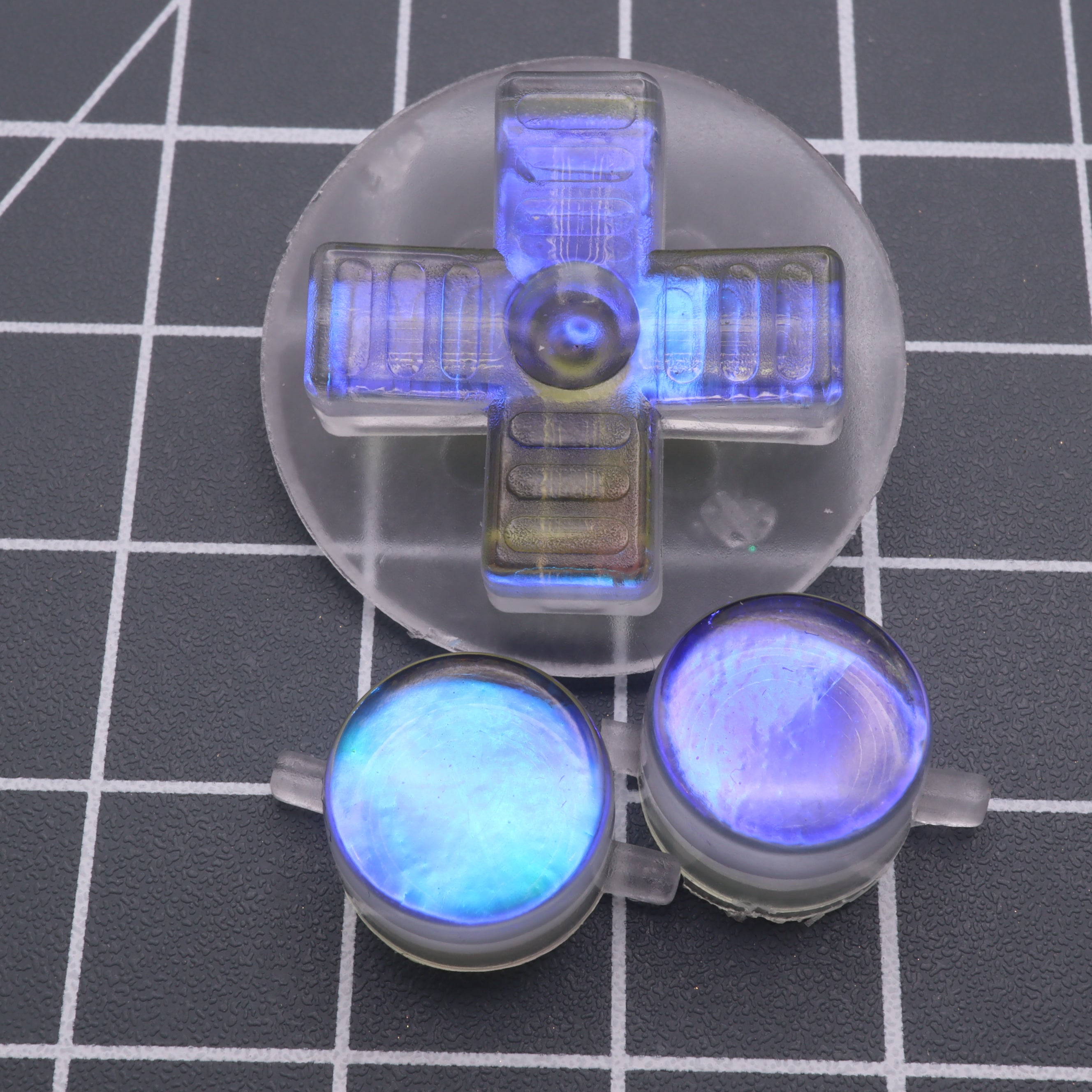 Hand cast resin buttons for Nintendo Game Boy Original DMG-01 (Game Boy Classic) - Midnight opal | Lab Fifteen Co