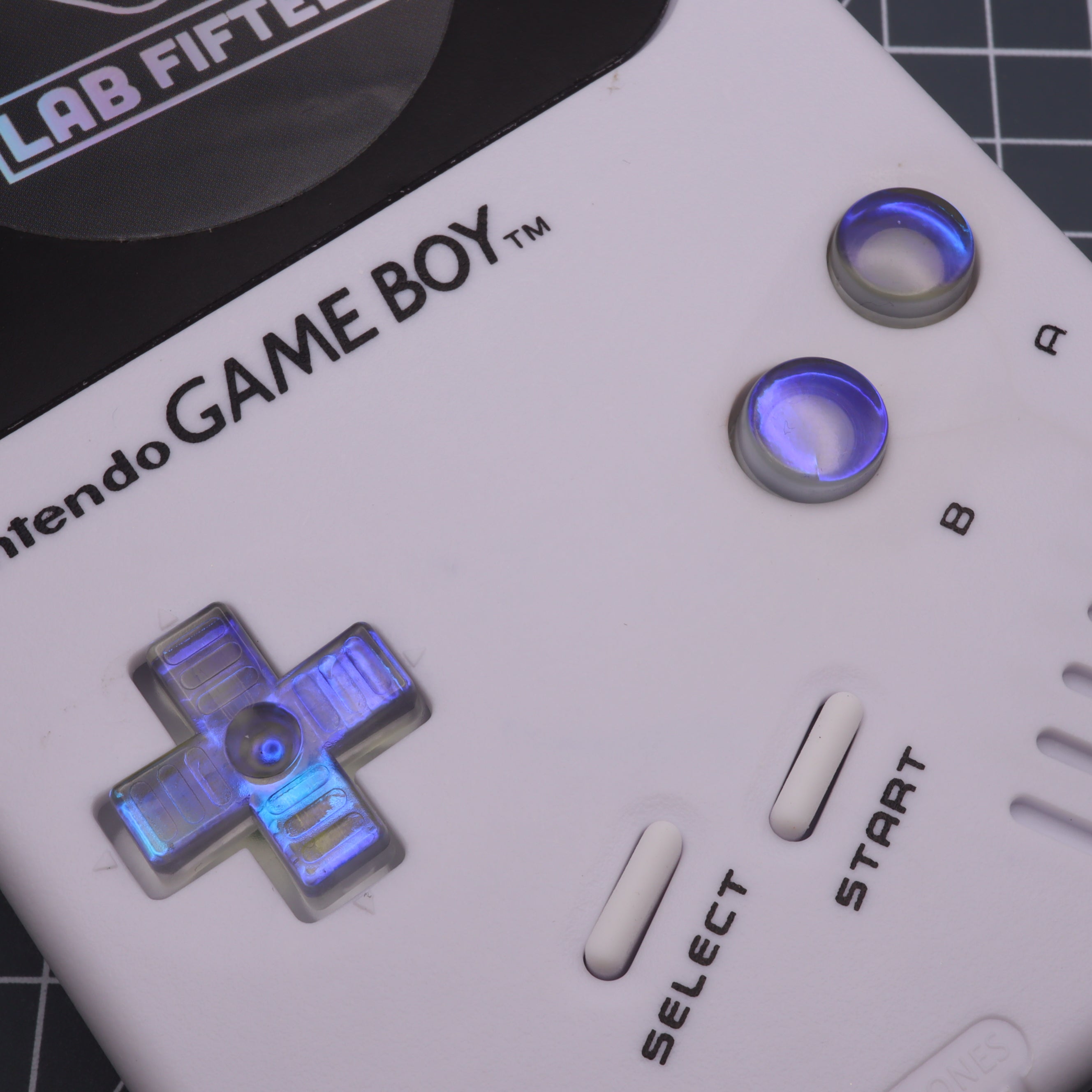Hand cast resin buttons for Nintendo Game Boy Original DMG-01 (Game Boy Classic) - Midnight opal | Lab Fifteen Co