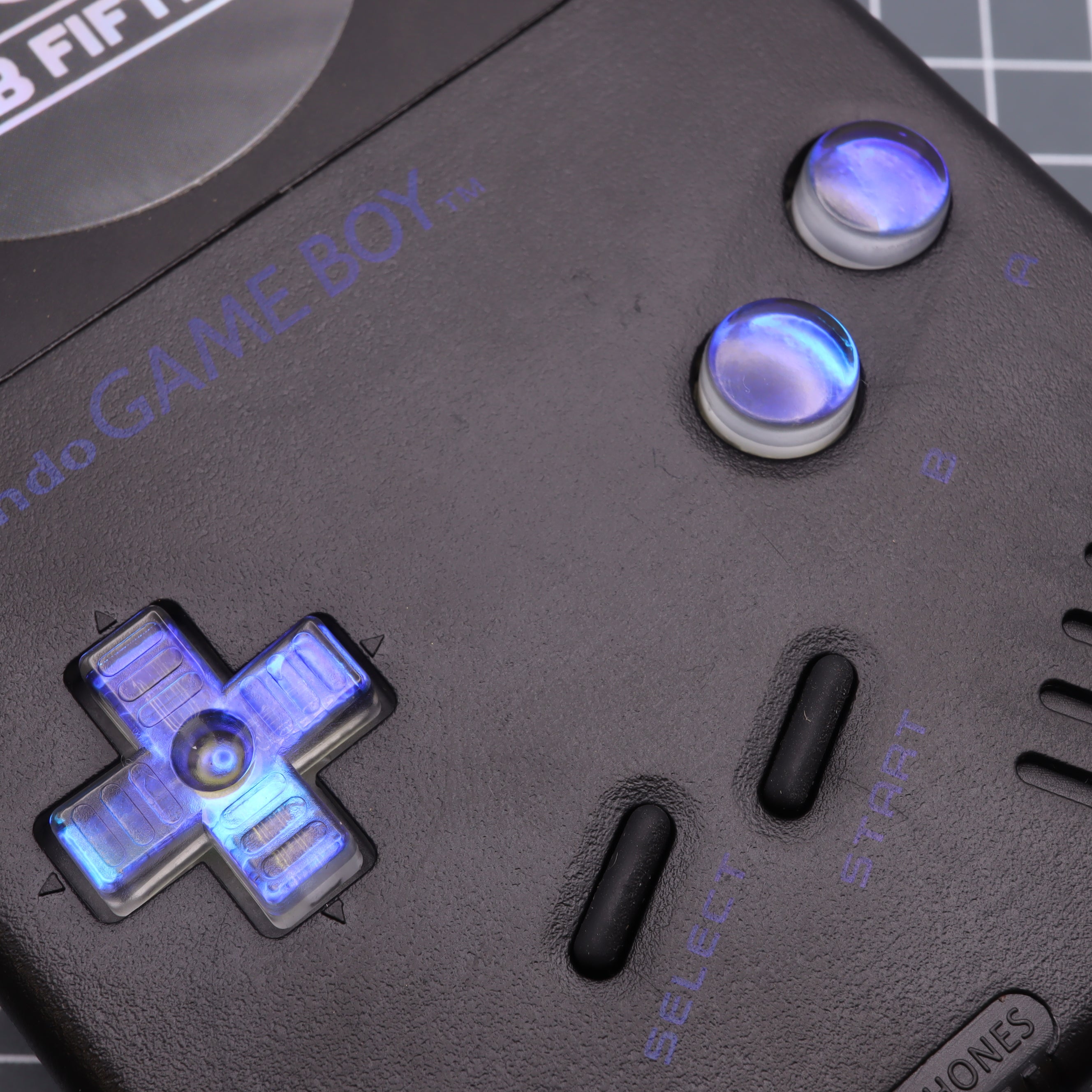 Hand cast resin buttons for Nintendo Game Boy Original DMG-01 (Game Boy Classic) - Midnight opal | Lab Fifteen Co