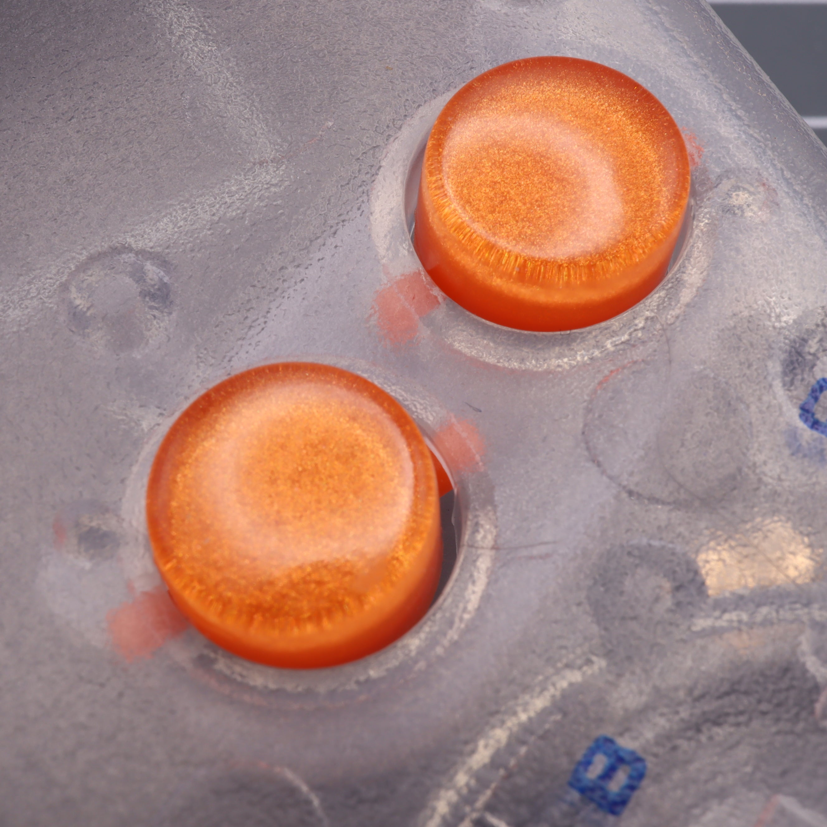 Hand cast resin buttons for Nintendo Game Boy Original DMG-01 (Game Boy Classic) - Orange candy | Lab Fifteen Co