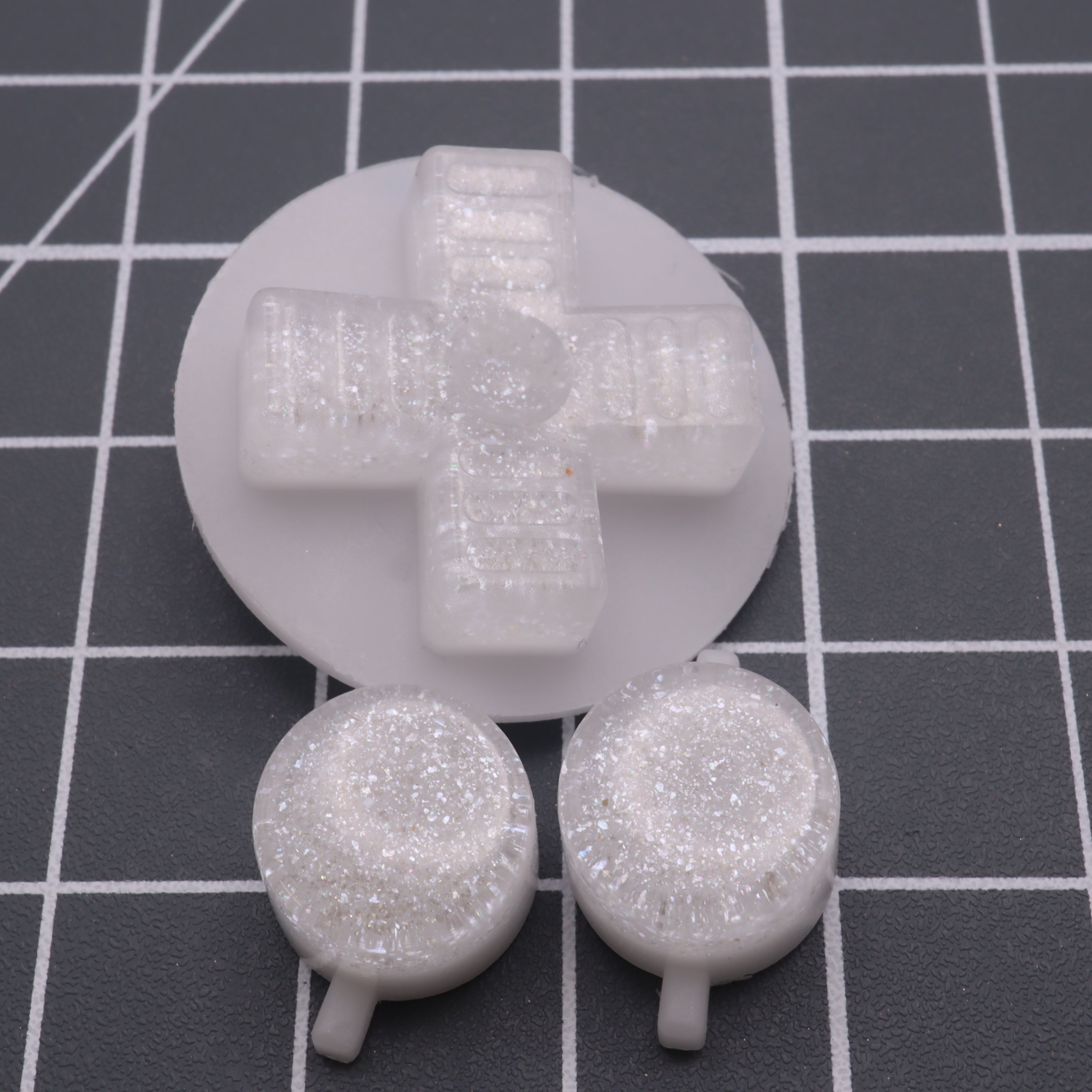Hand cast resin buttons for Nintendo Game Boy Original DMG-01 (Game Boy Classic) - Pearl white | Lab Fifteen Co