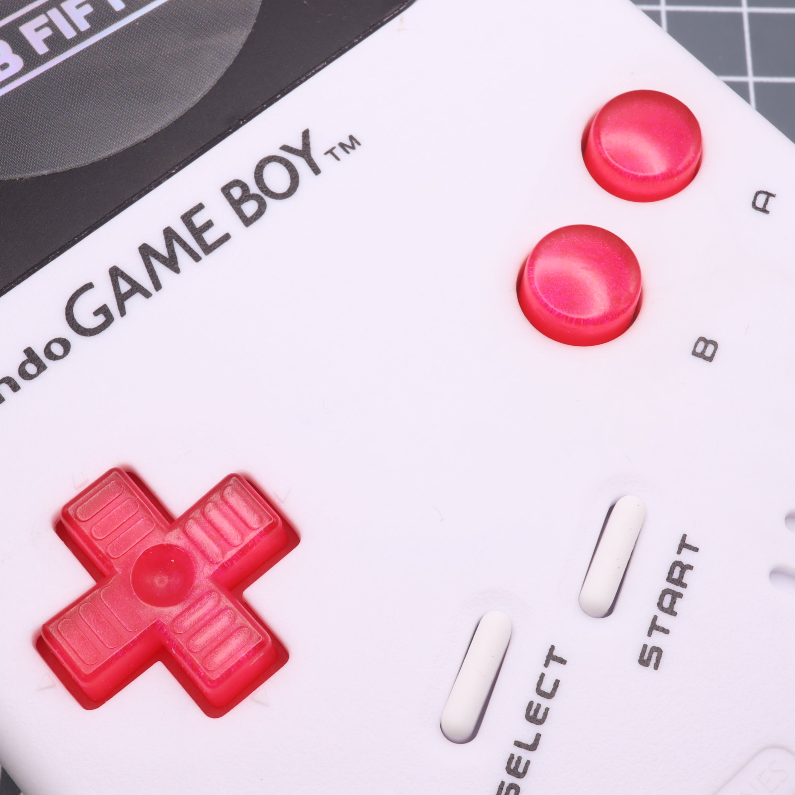 Hand cast resin buttons for Nintendo Game Boy Original DMG-01 (Game Boy Classic) - Raspberry candy | Lab Fifteen Co