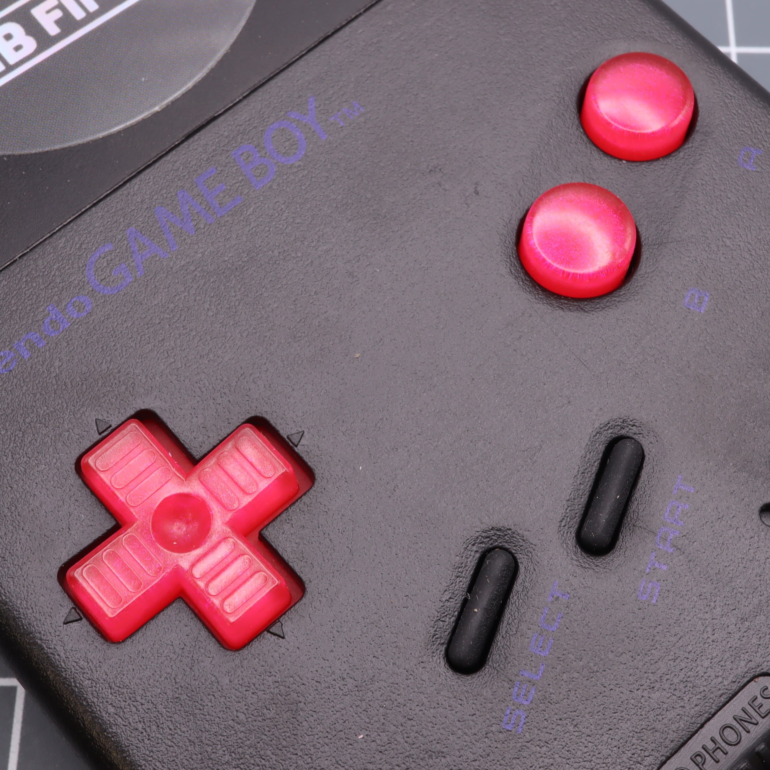Hand cast resin buttons for Nintendo Game Boy Original DMG-01 (Game Boy Classic) - Raspberry candy | Lab Fifteen Co