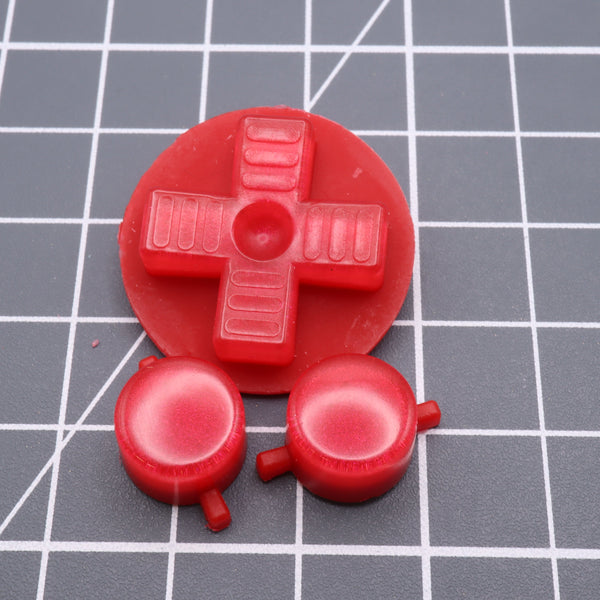 Hand cast resin buttons for Nintendo Game Boy Original DMG-01 (Game Boy Classic) - Strawberry candy | Lab Fifteen Co