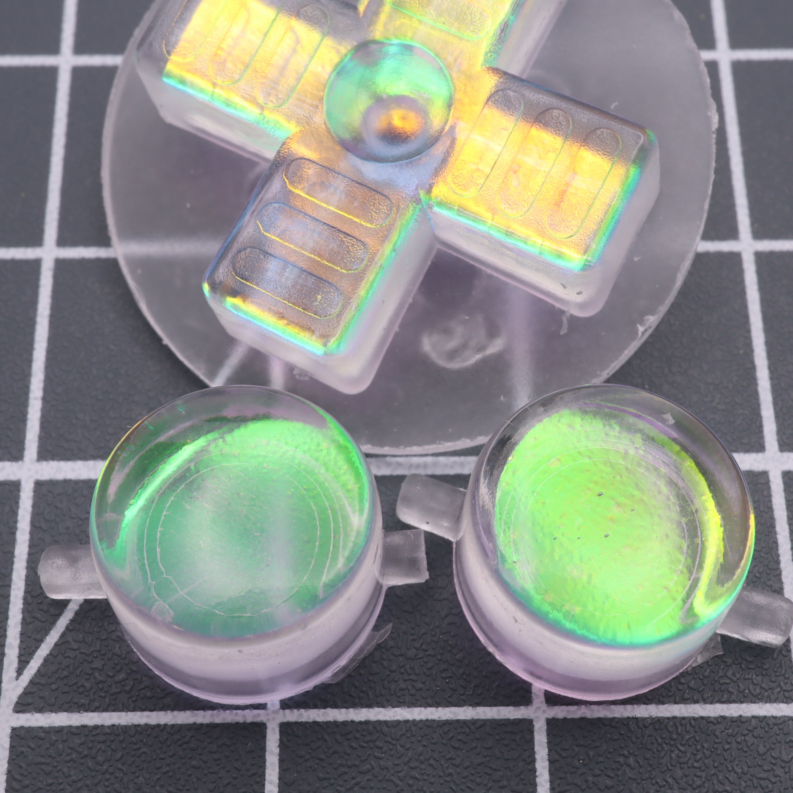 Hand cast resin buttons for Nintendo Game Boy Original DMG-01 (Game Boy Classic) - Sunset opal | Lab Fifteen Co