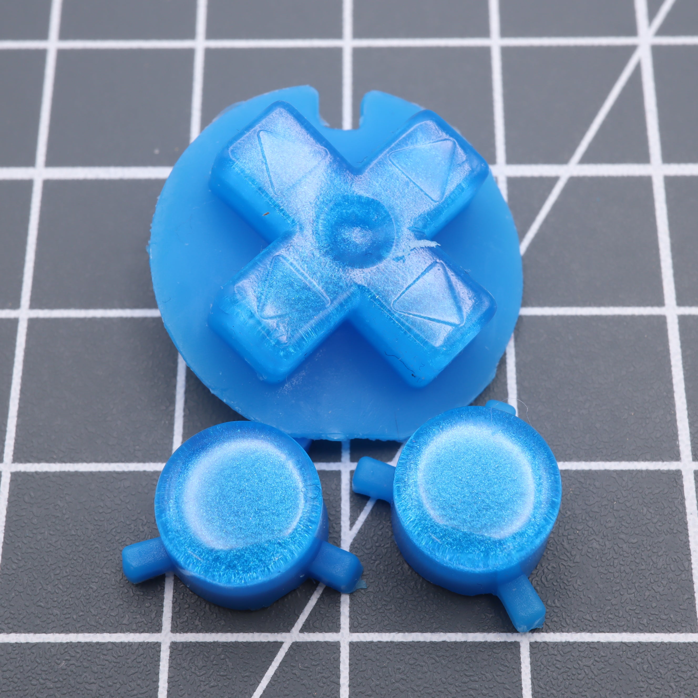 Hand cast custom resin buttons for Nintendo Game Boy Pocket MGB-001 GBP - Blueberry Candy | Lab Fifteen Co