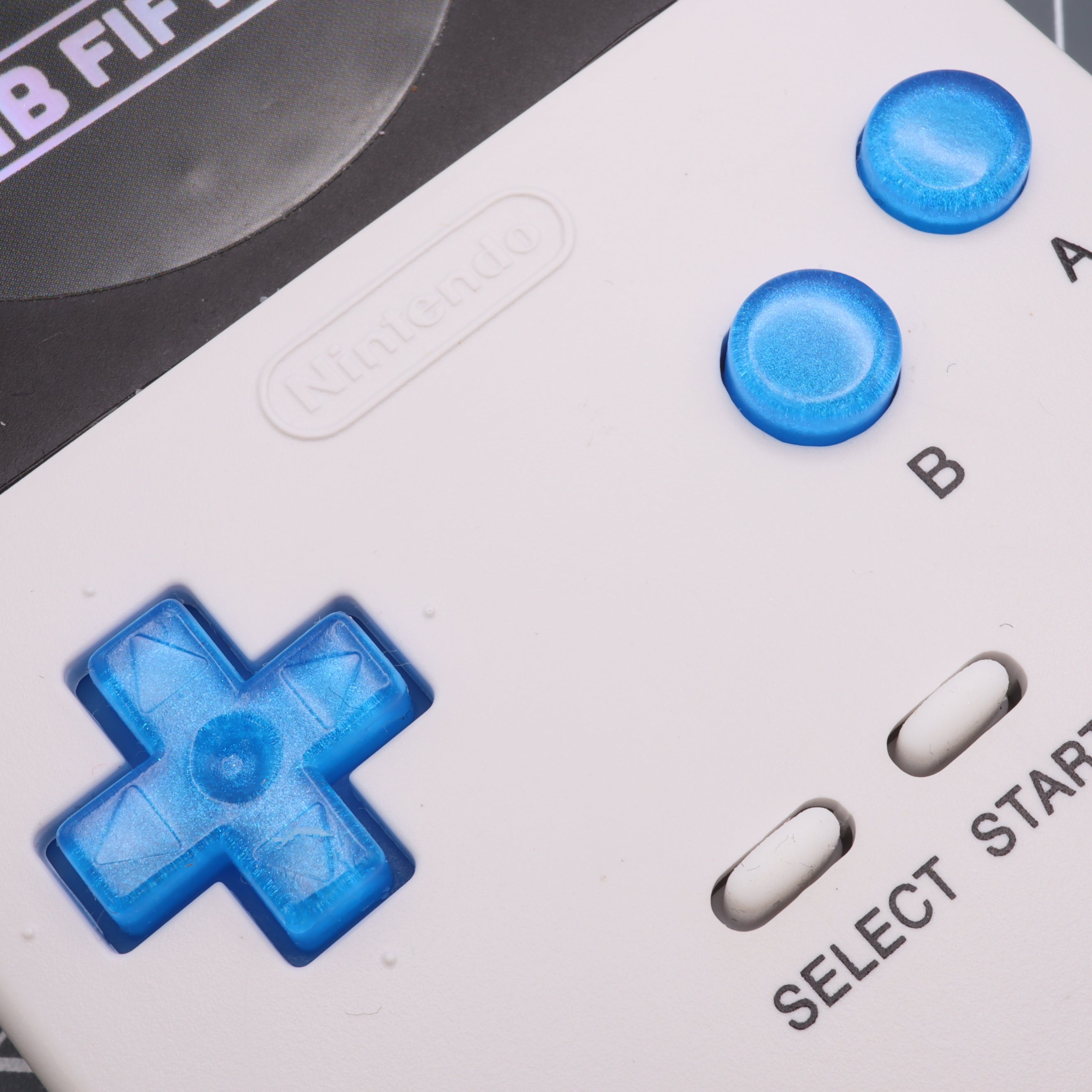 Hand cast custom resin buttons for Nintendo Game Boy Pocket MGB-001 GBP - Blueberry Candy | Lab Fifteen Co