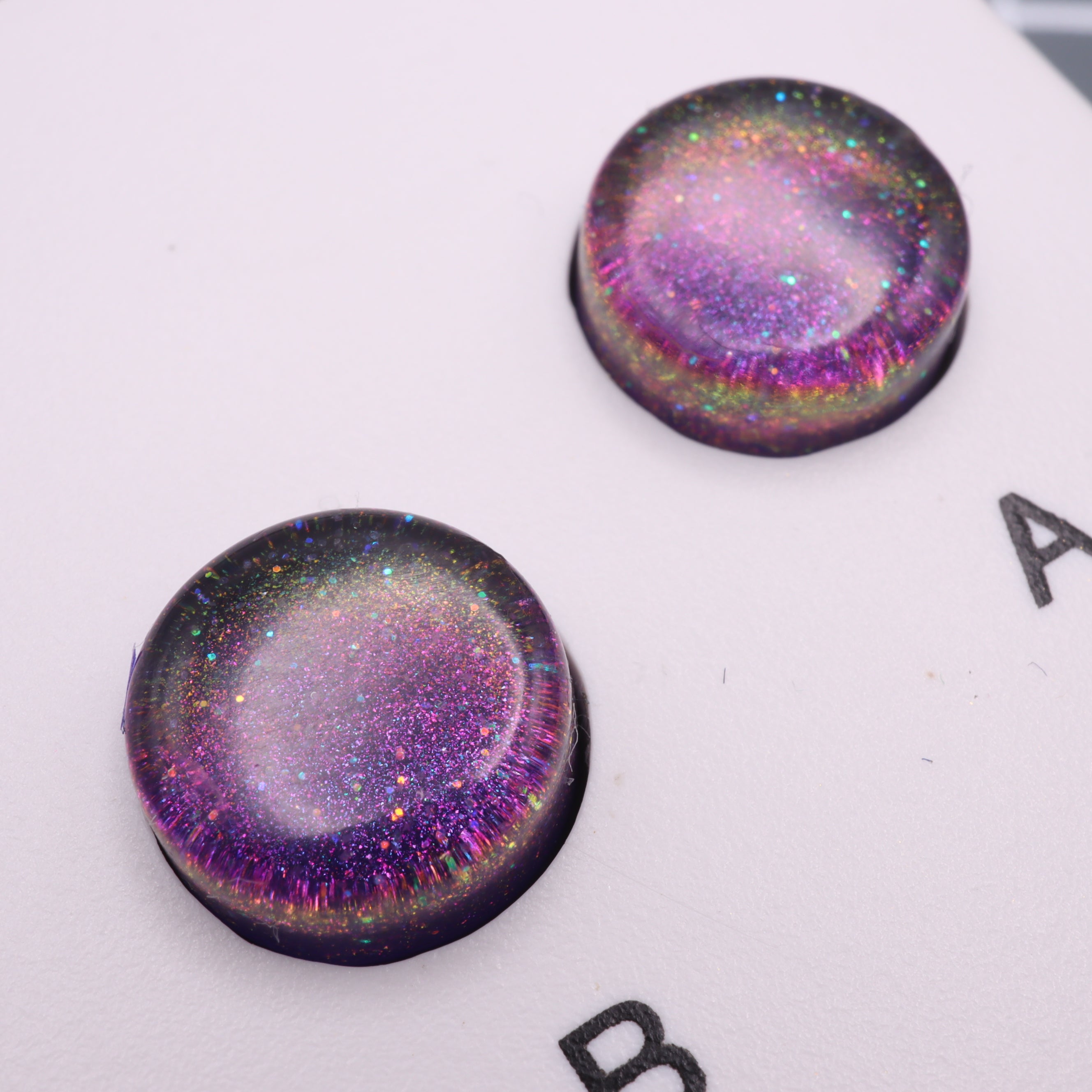 Hand cast custom resin buttons for Nintendo Game Boy Pocket MGB-001 GBP - Cosmic purple | Lab Fifteen Co