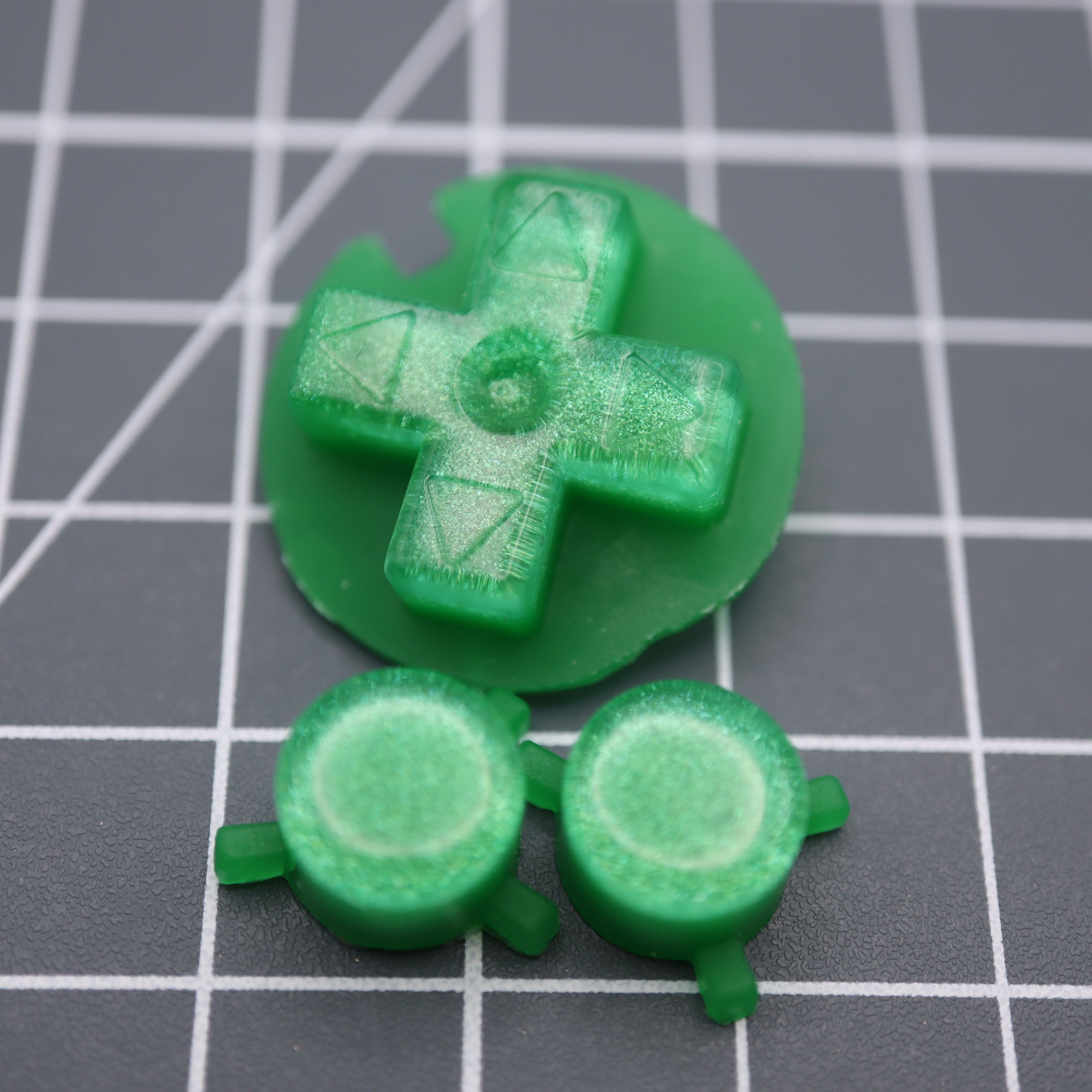 Hand cast custom resin buttons for Nintendo Game Boy Pocket MGB-001 GBP - Lime Candy | Lab Fifteen Co
