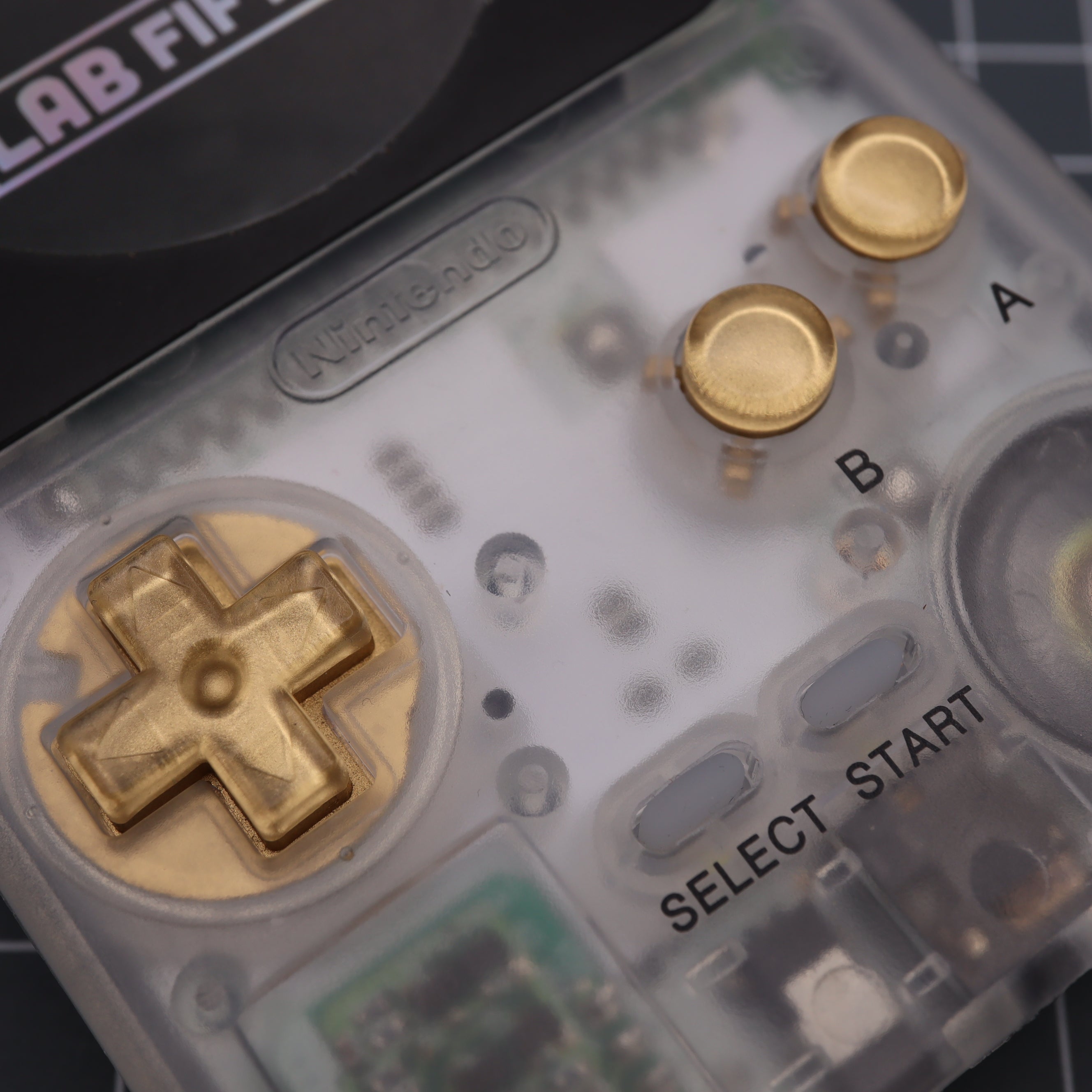 Hand cast custom resin buttons for Nintendo Game Boy Pocket MGB-001 GBP - Metallic gold | Lab Fifteen Co