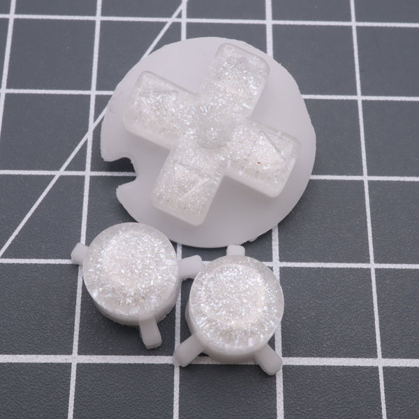 Hand cast custom resin buttons for Nintendo Game Boy Pocket MGB-001 GBP - Pearl white | Lab Fifteen Co
