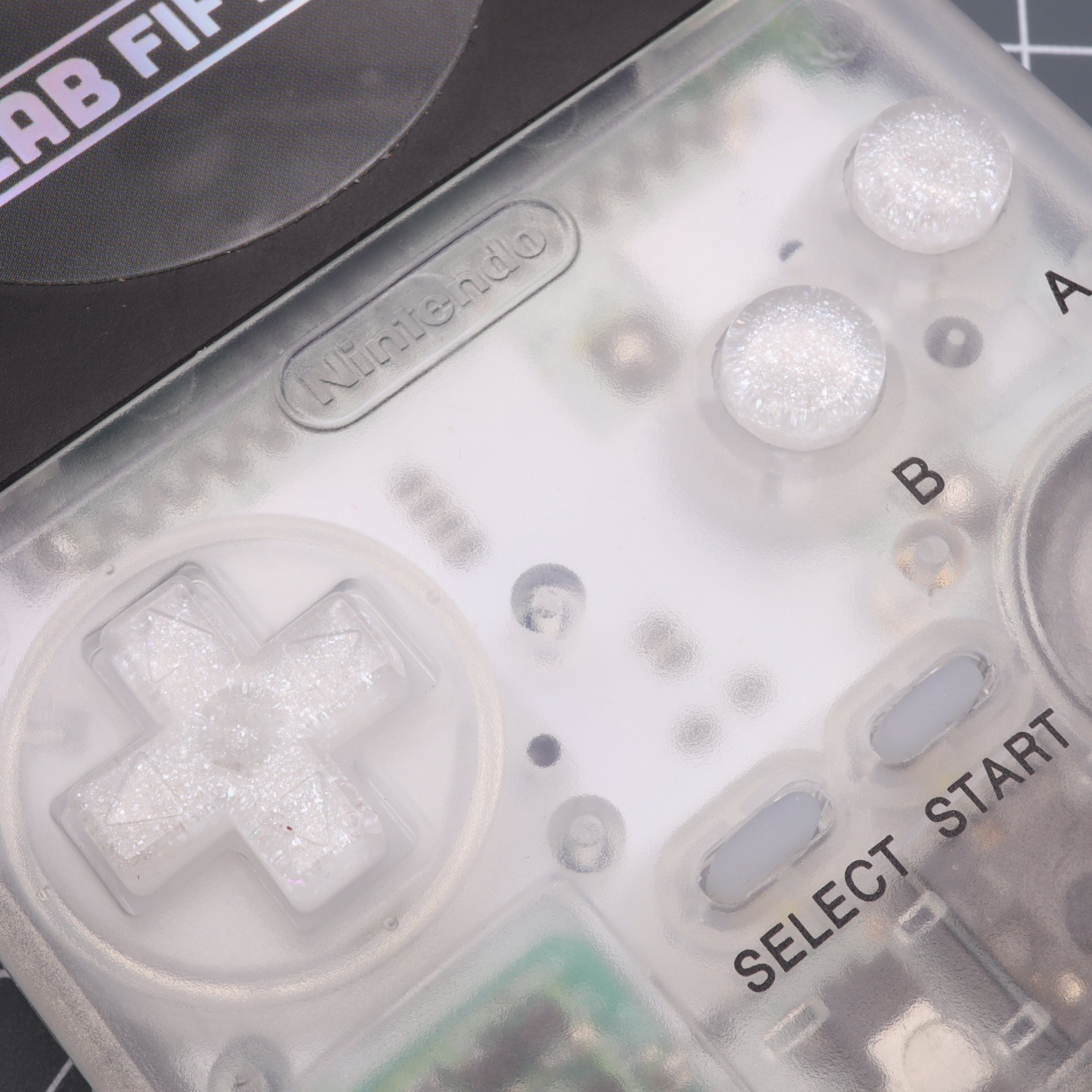 Hand cast custom resin buttons for Nintendo Game Boy Pocket MGB-001 GBP - Pearl white | Lab Fifteen Co