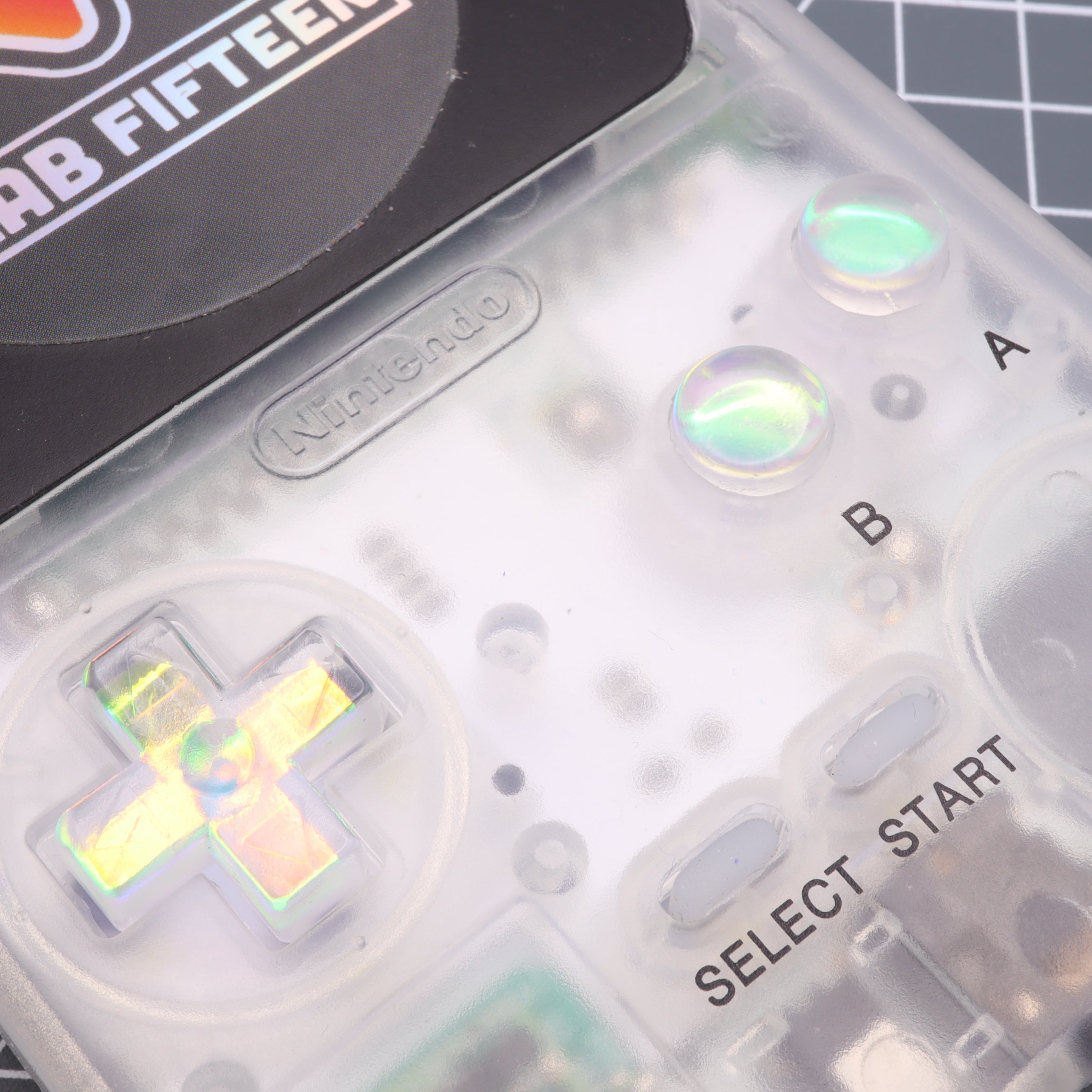 Hand cast custom resin buttons for Nintendo Game Boy Pocket MGB-001 GBP - Sunset opal | Lab Fifteen Co