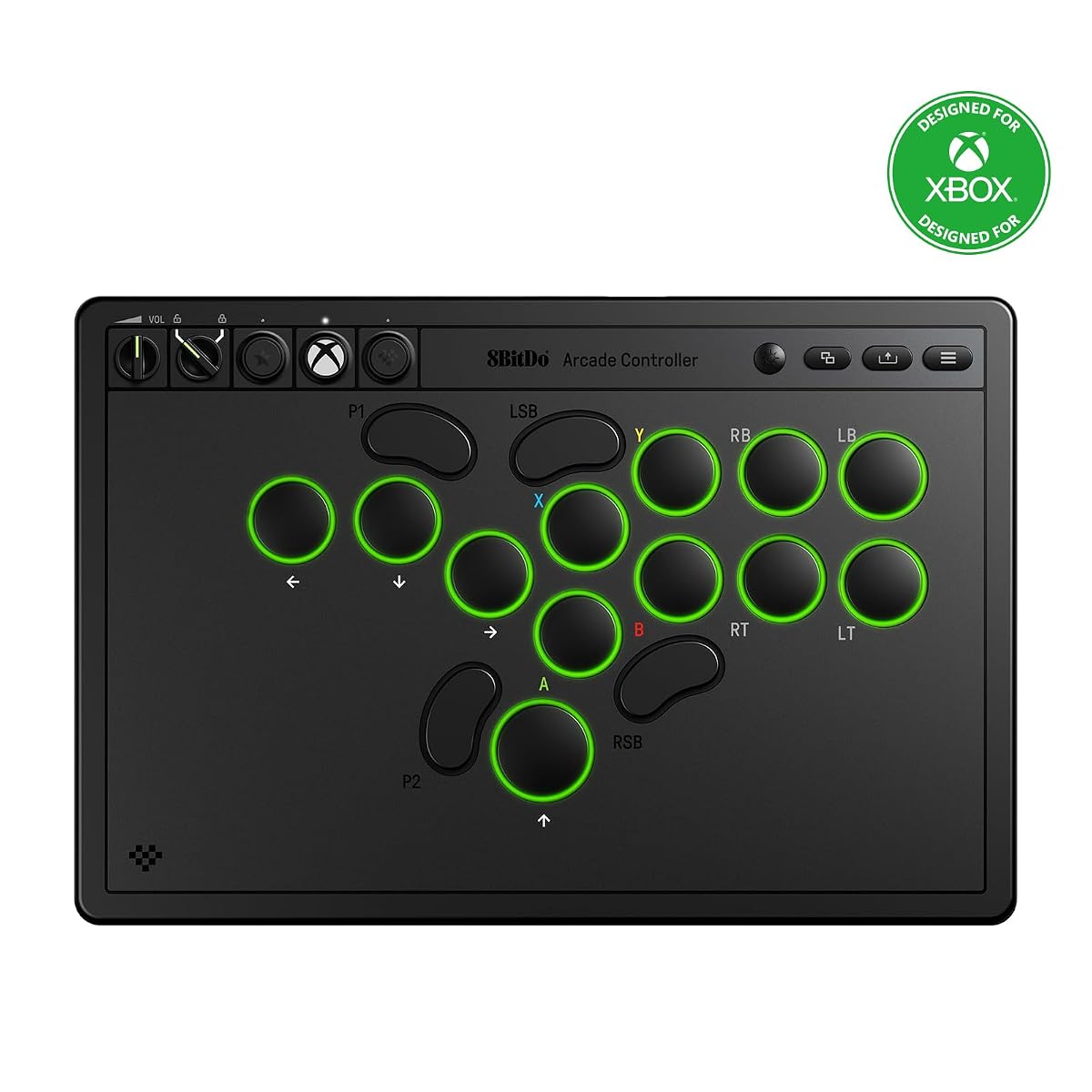 Arcade Controller all-button leverless 2.4G for Xbox Series X|S, Xbox One & Windows - officially licensed - Black | 8BitDo