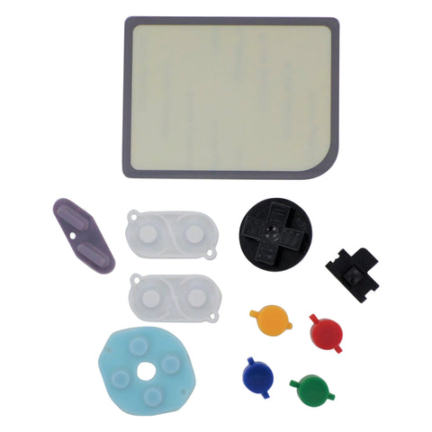 Button & Glass screen kit for Nintendo Game Boy Zero console with contacts replacement - Multi colour | ZedLabz