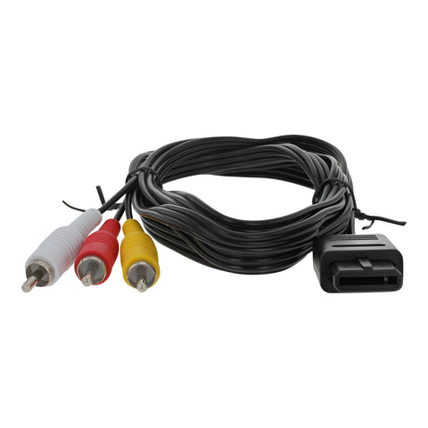 Premium composite AV cable for PAL GameCube, N64 & Super Nintendo SNES colour sync RCA TV lead 1.8m replacement | ZedLabz