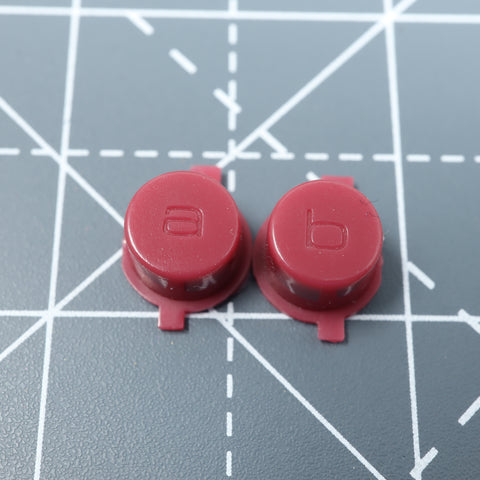 Hand cast custom resin buttons for Nintendo Game Boy Micro (GBM)  - DMG style burgandy red | Lab Fifteen Co