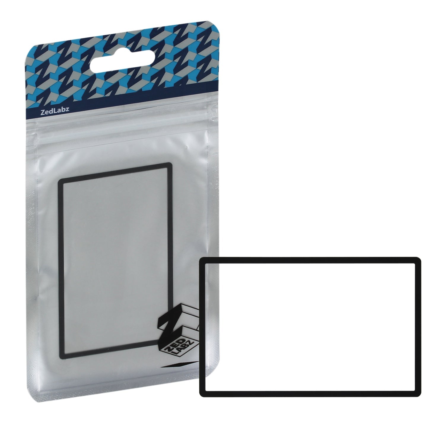 Glass top screen lens cover for Nintendo New 3DS replacement with adhesive - Black | ZedLabz - 1